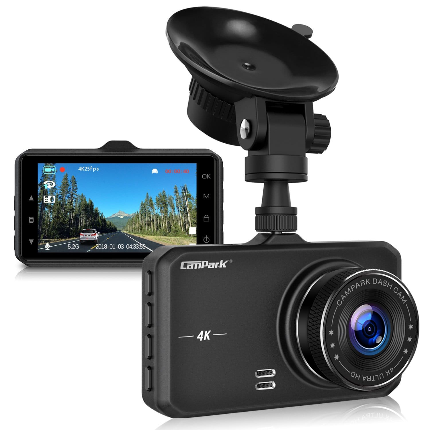 Campark DC10 Dash Cam 4K UHD DVR Driving Recorder Camera