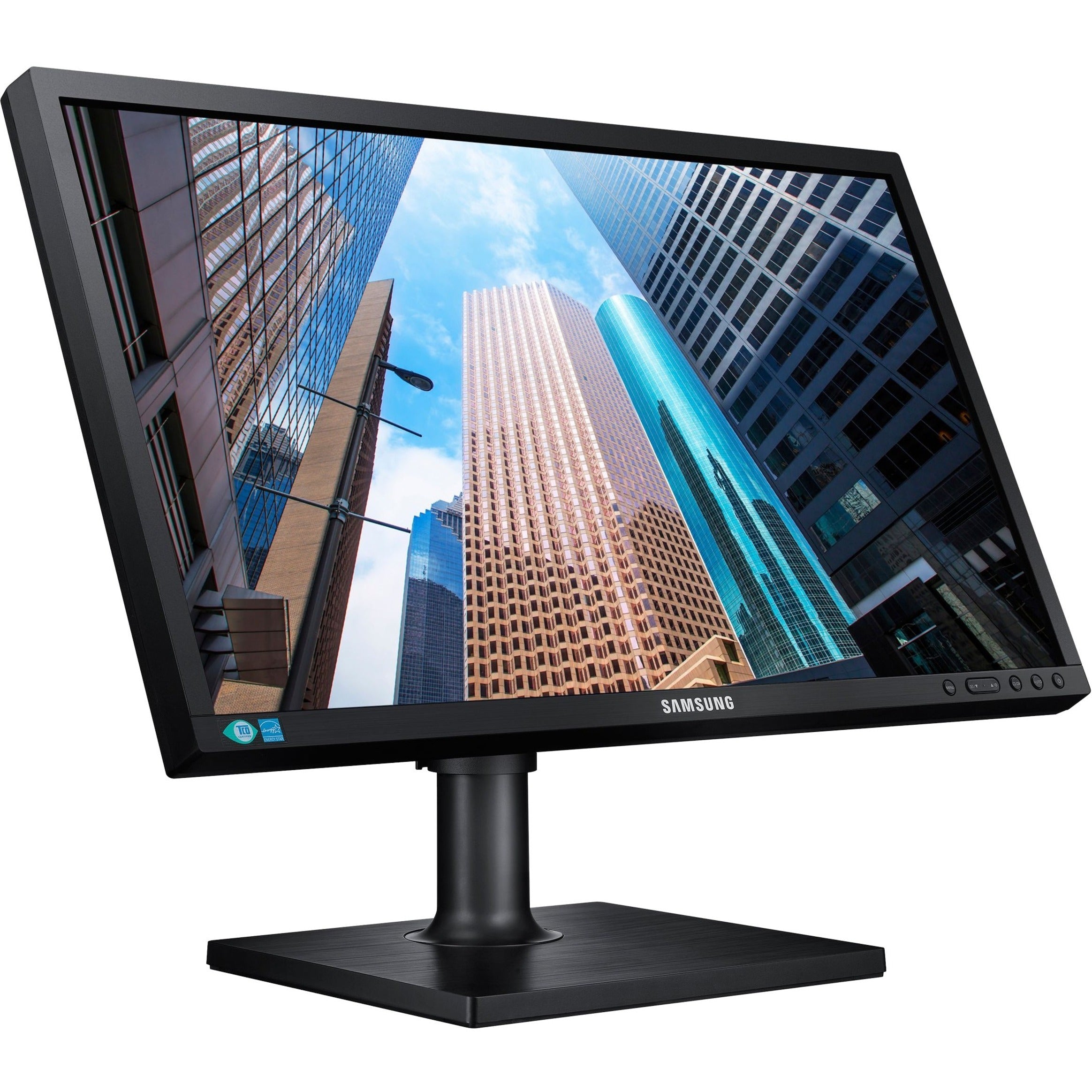 Samsung SE450 23.6" Full HD LCD Monitor, Ergonomic Design, Height Adjustable, VESA Mount, DVI/USB/VGA/DisplayPort, Flicker-Free, Game Mode, Energy Star - S24E450DL Matte Black (3 Year Warranty)