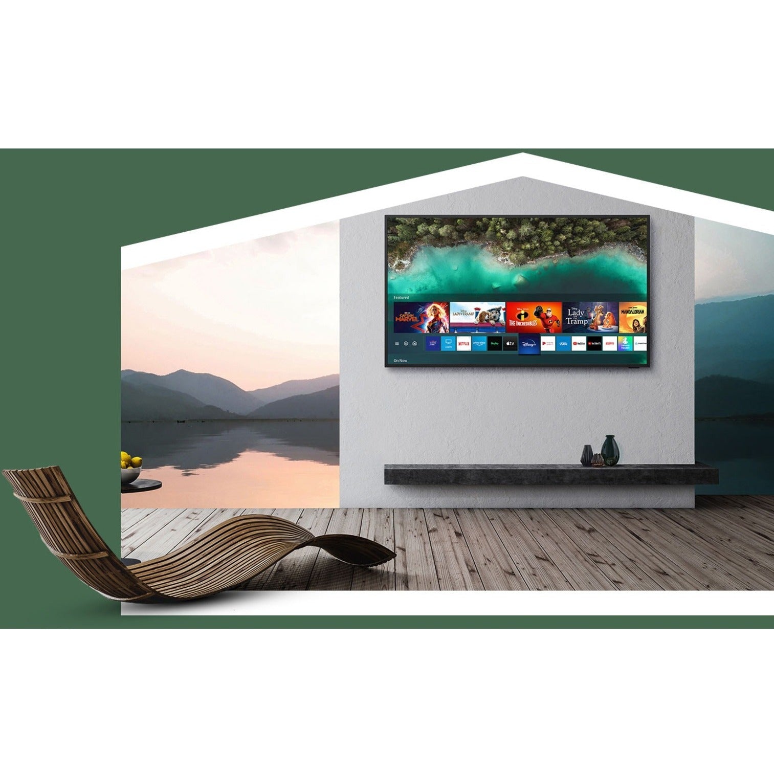 Samsung The Terrace 65" Outdoor QLED 4K Smart TV, IP55 Weather-Resistant, Anti-Glare, 240Hz Motion Rate, Quantum HDR, Voice Control, 3 HDMI - QN65LST7TAFXZA (1 Year Warranty)
