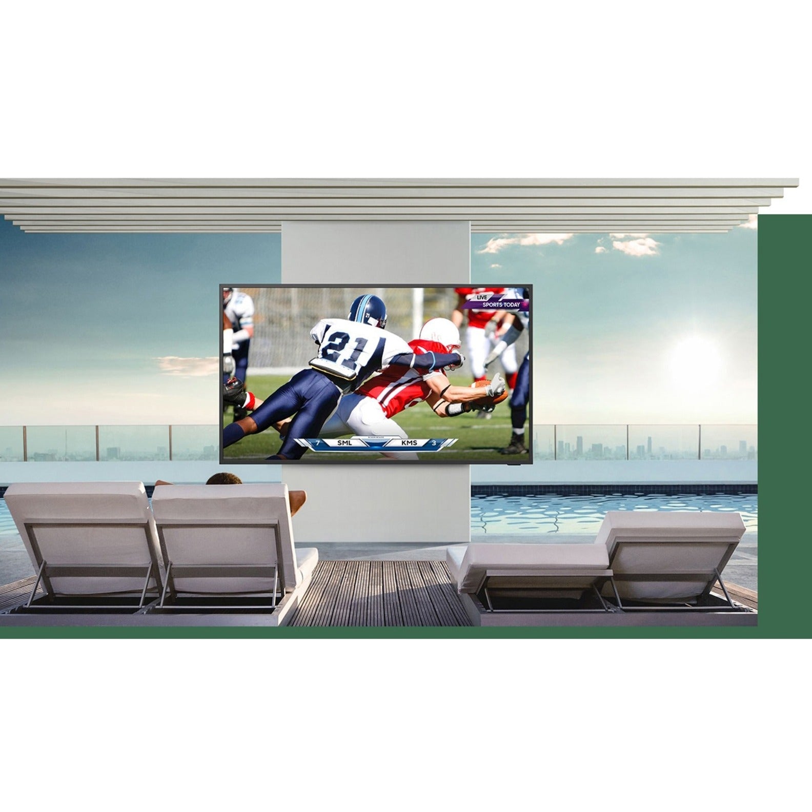 Samsung The Terrace 65" Outdoor QLED 4K Smart TV, IP55 Weather-Resistant, Anti-Glare, 240Hz Motion Rate, Quantum HDR, Voice Control, 3 HDMI - QN65LST7TAFXZA (1 Year Warranty)