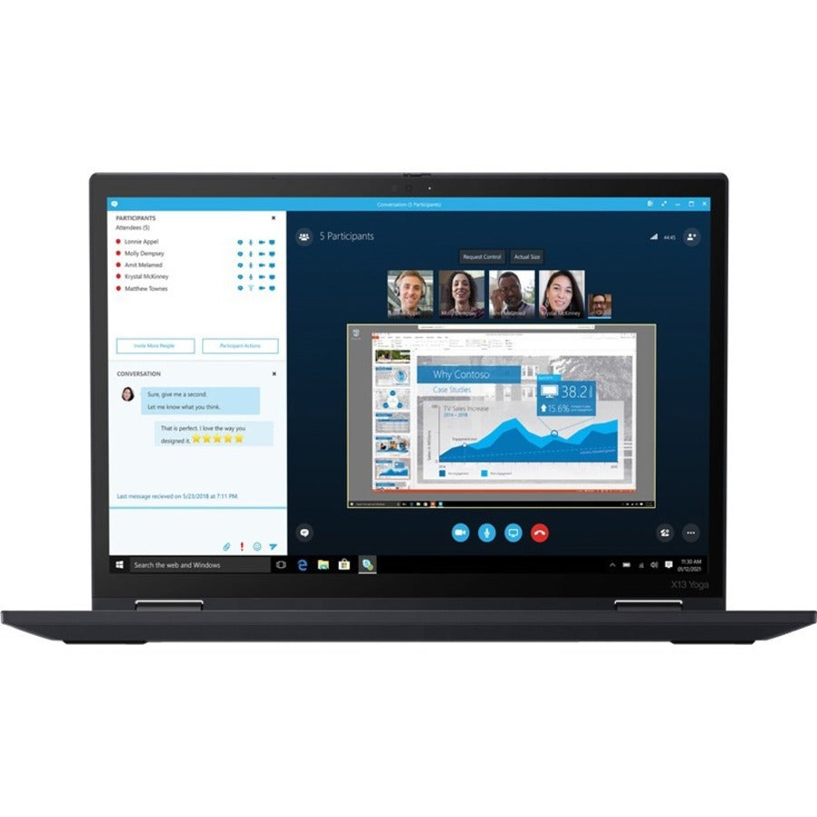 Lenovo 20W8002XUS ThinkPad X13 Yoga Gen 2 2 in 1 Notebook, 13.3" Touchscreen, Core i7, 16GB RAM, 256GB SSD, Windows 10 Pro