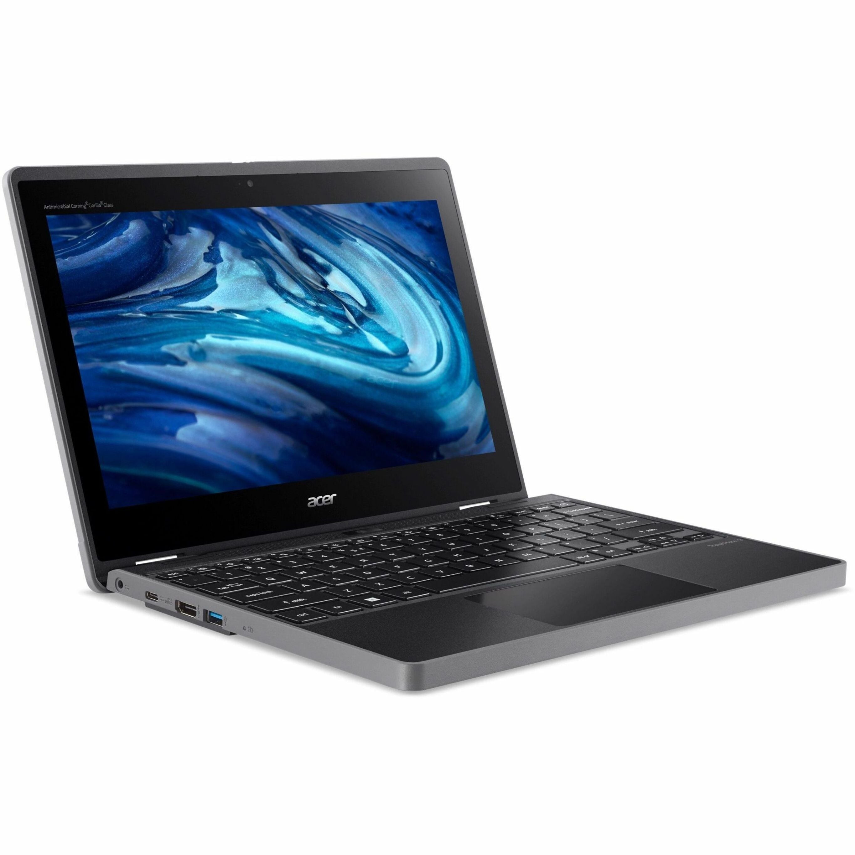 Acer TravelMate Spin B3 Convertible 2-in-1 Notebook, 11.6" HD IPS Touchscreen, Intel N100 Quad-Core, 8GB LPDDR5, 128GB PCIe SSD, Windows 11 Pro Education - NX.VYNAA.001 (1 Year Warranty)
