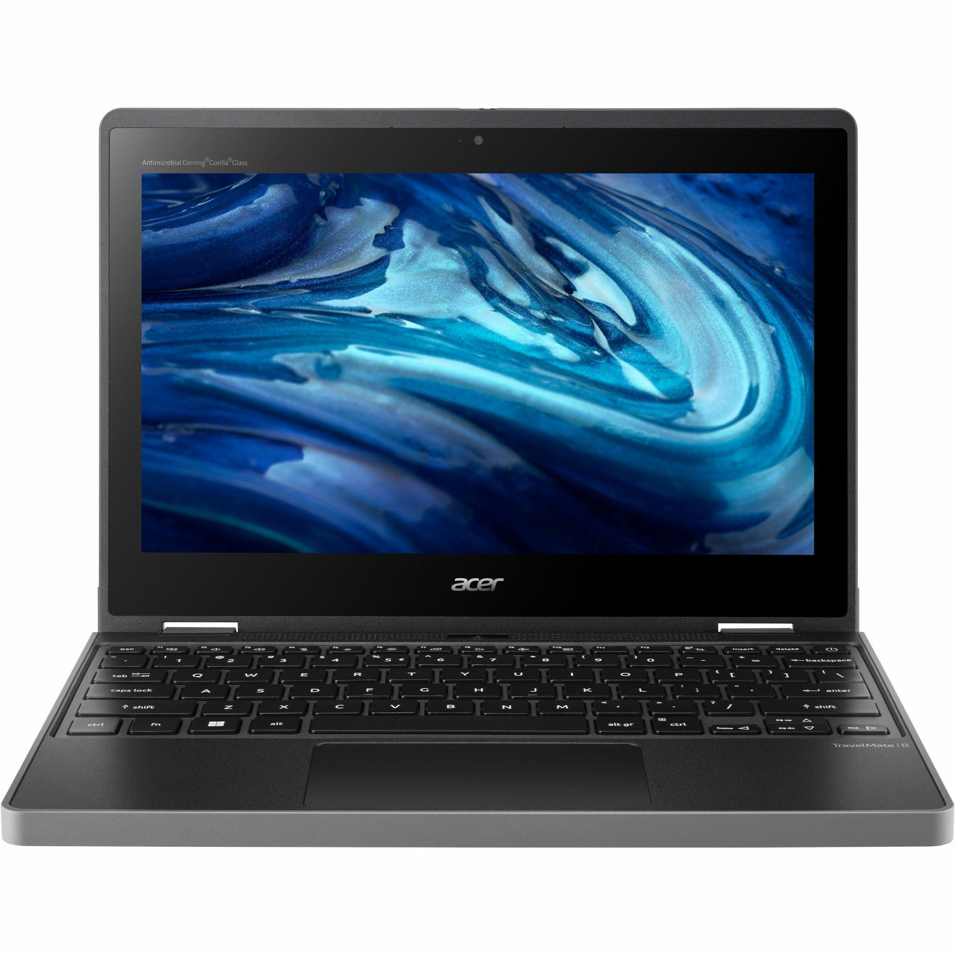 Acer TravelMate Spin B3 Convertible 2-in-1 Notebook, 11.6" WXGA Touchscreen, Intel N100 Quad-Core, 8GB LPDDR5, 128GB eMMC, Windows 11 Pro Education, Stylus, 10Hr Battery - NX.VZ3AA.001 (1 Year Warranty)