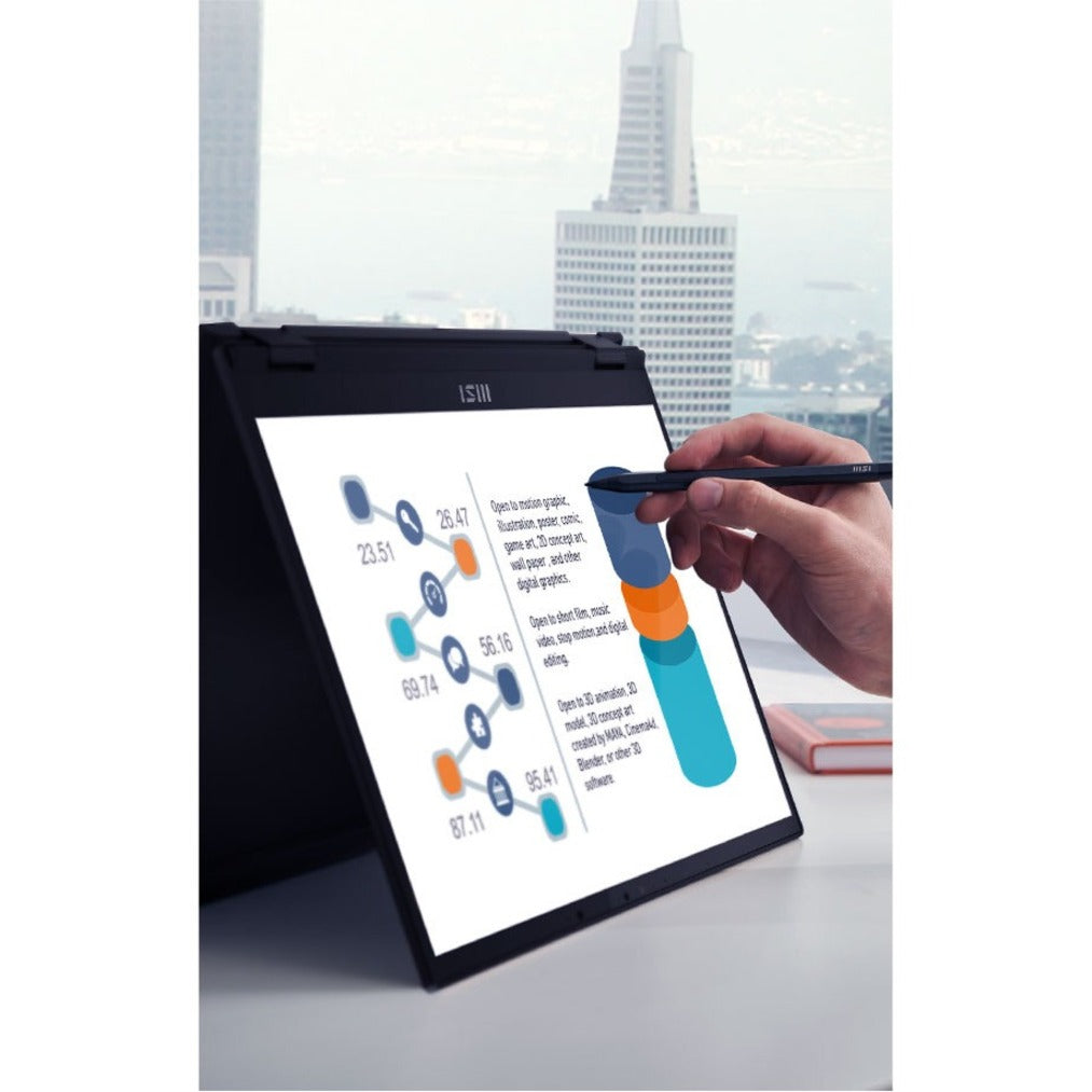 MSI Summit E14 Flip Evo Convertible 2-in-1 Notebook, 14" QHD+ Touchscreen, 13th Gen Intel Core i7, 32GB LPDDR5, 1TB NVMe SSD, Intel Evo Platform, Windows 11 Pro, Ink Black - SUME1413268 (3 Year Warranty)