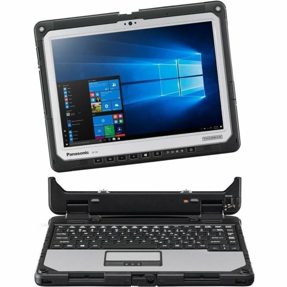 Panasonic TOUGHBOOK CF-33 Rugged 2-in-1 Notebook, 12" QHD Touchscreen, Intel i5-1245U, 16GB RAM, 512GB SSD, Windows 11 Pro, Detachable, Water Resistant - CF-33UZ019AM (3 Year Warranty)
