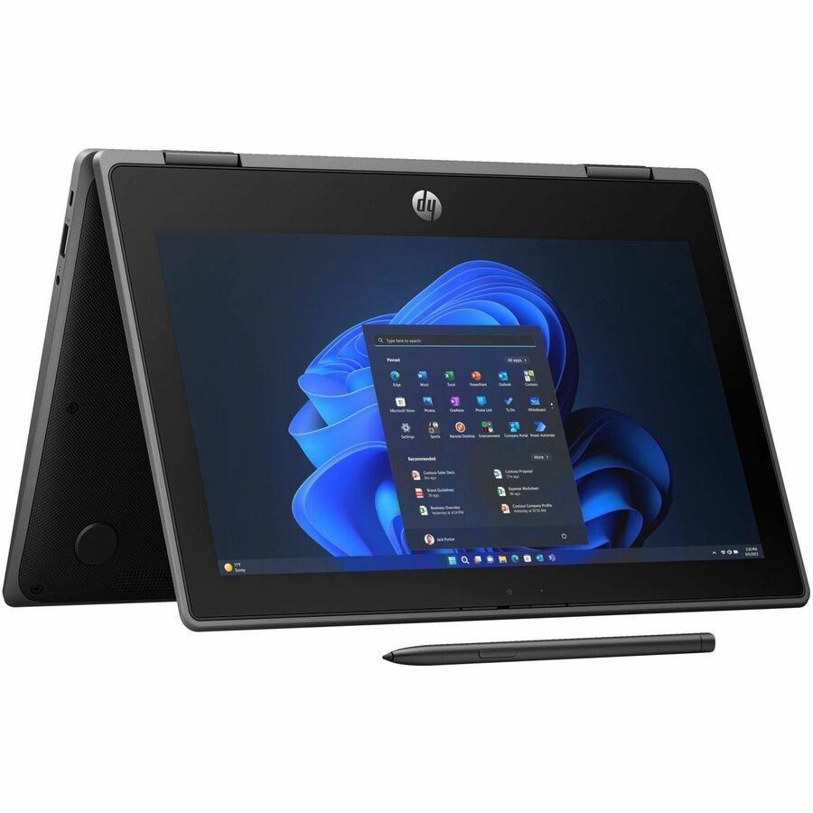 HP Pro x360 Fortis G11 2-in-1 Notebook, 11.6" HD Touchscreen, Intel N100 Quad-Core, 8GB LPDDR5, 256GB SSD, Windows 11 Pro, Rugged Convertible, Wi-Fi 6 - 9E8T4UTABA (1 Year Warranty)