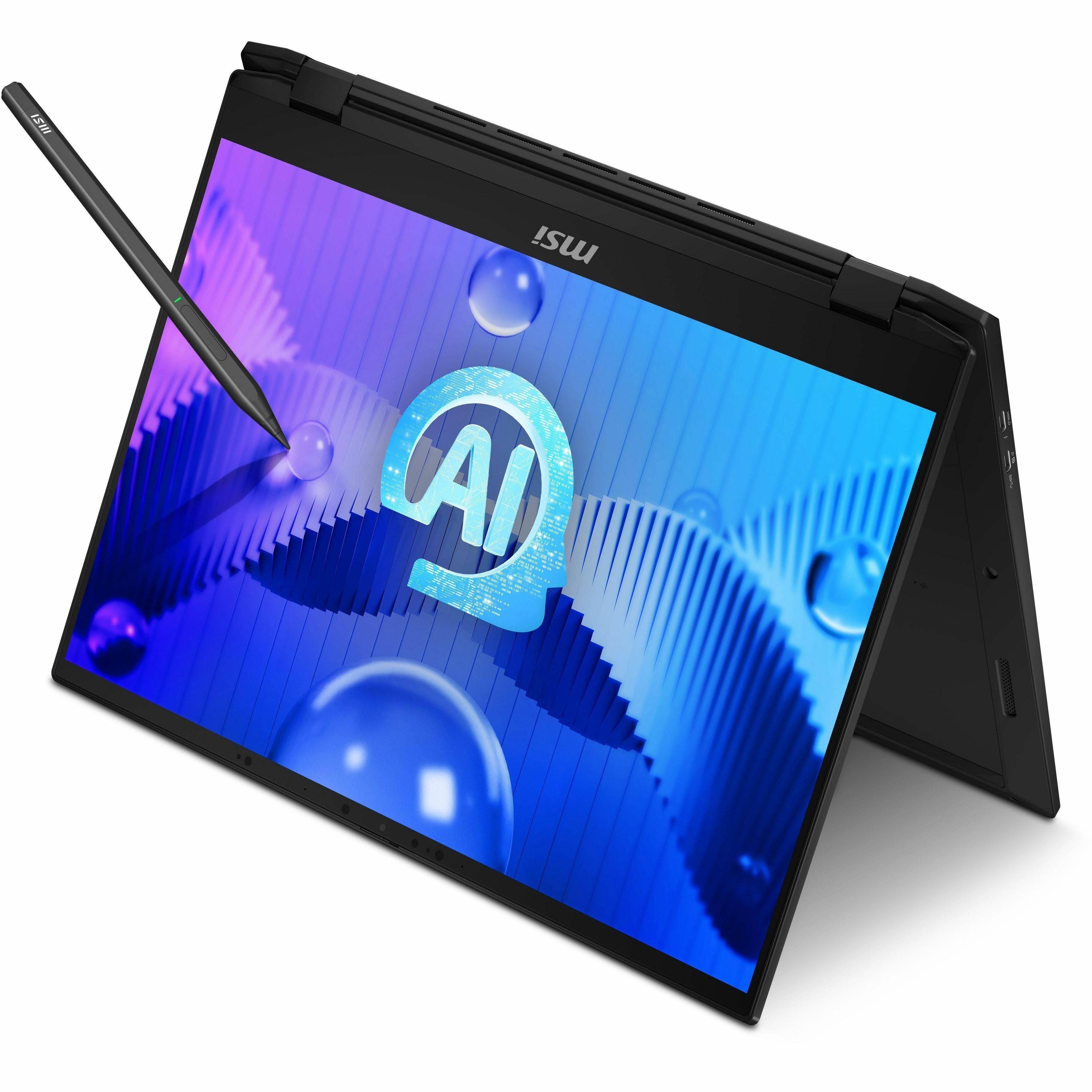 MSI Summit E16 AI Studio Convertible 2-in-1 Notebook, Intel Core Ultra 7 155H, 32GB RAM, 1TB SSD, RTX 4050, 16" QHD+ 165Hz Touch, Windows 11 Pro - SUM16STU14032 (3 Year Warranty)