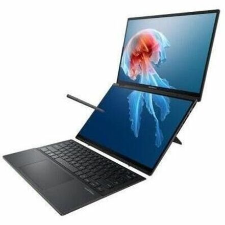 ASUS 2024 ZenBook Duo 2-in-1 Notebook, 14" OLED Touchscreen, Intel Core Ultra 7 155H, 16GB LPDDR5X, 1TB SSD, Dual Display, AI-Powered, Windows 11, Inkwell Gray - UX8406MA-DS76T (1 Year Warranty)