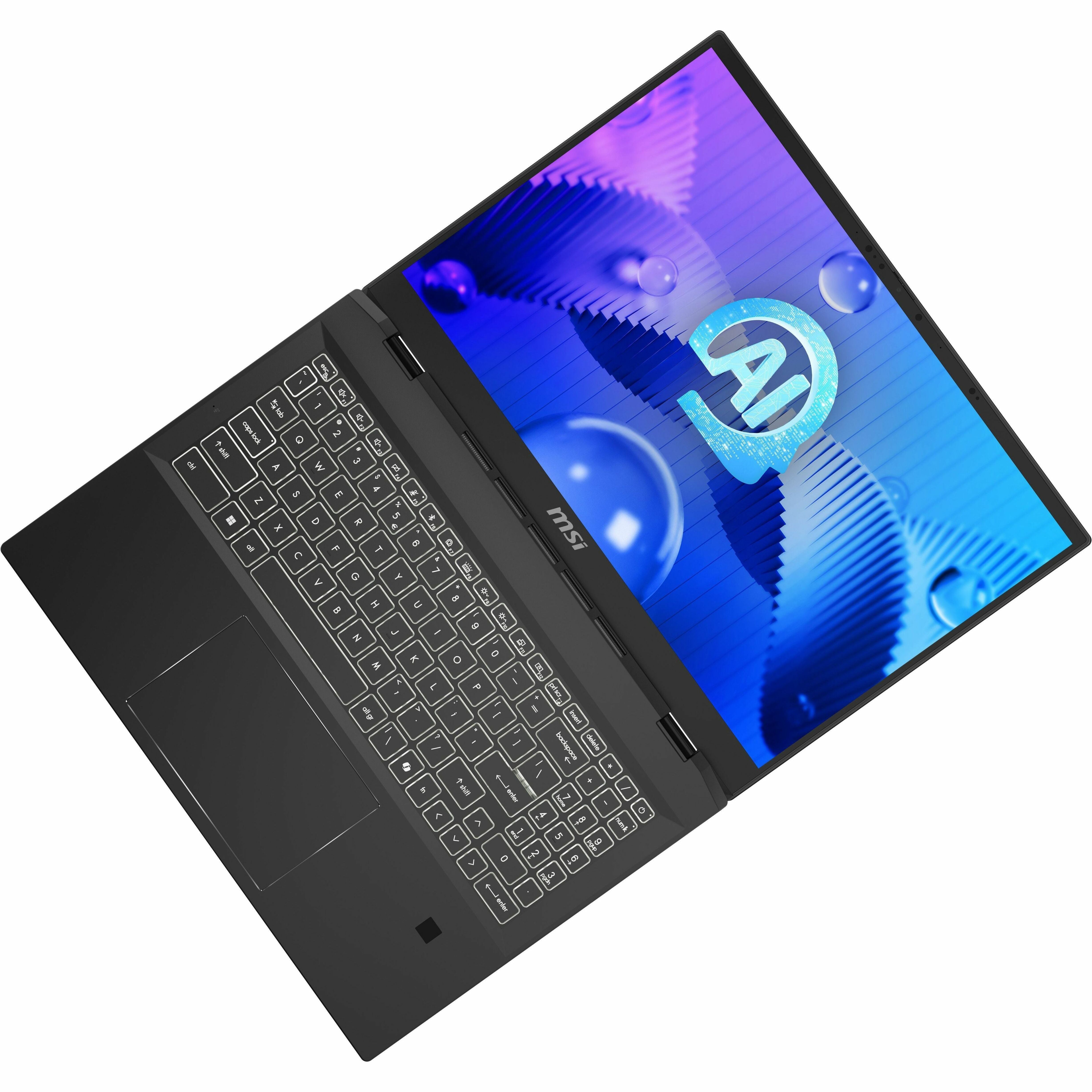 MSI Summit E16 AI Evo 2024 Convertible 2-in-1 Notebook, Intel Core Ultra 7, 32GB LPDDR5, 1TB SSD, 16" QHD+ 165Hz Touch, Intel Arc Graphics, Windows 11 Pro, Ink Black - SUM16EVO14024 (1 Year Warranty)