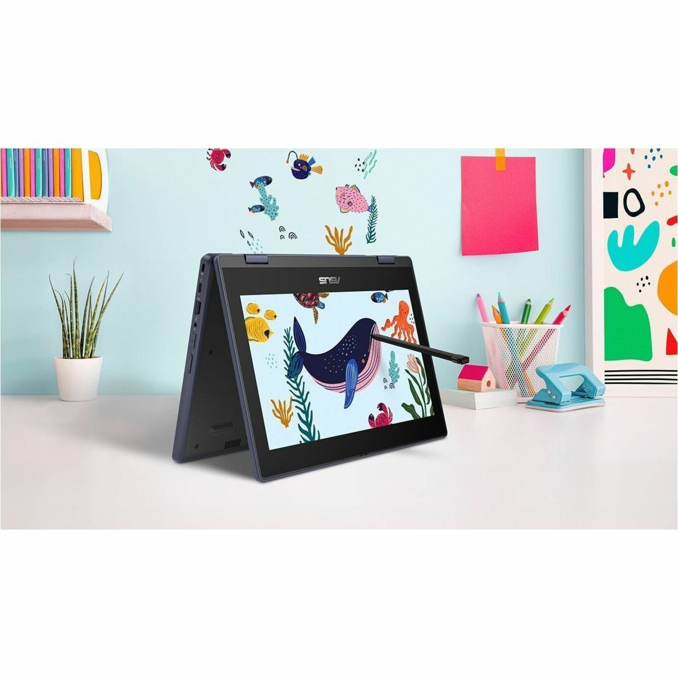 ASUS 2024 BR1104F Convertible 2-in-1 Notebook, 11.6" HD Touchscreen, Intel N150 Quad-Core, 4GB LPDDR5, 128GB SSD, TPM, Windows 11 Pro, Military-Grade Rugged, Gray - BR1104FTA-YS14T (1 Year Warranty)