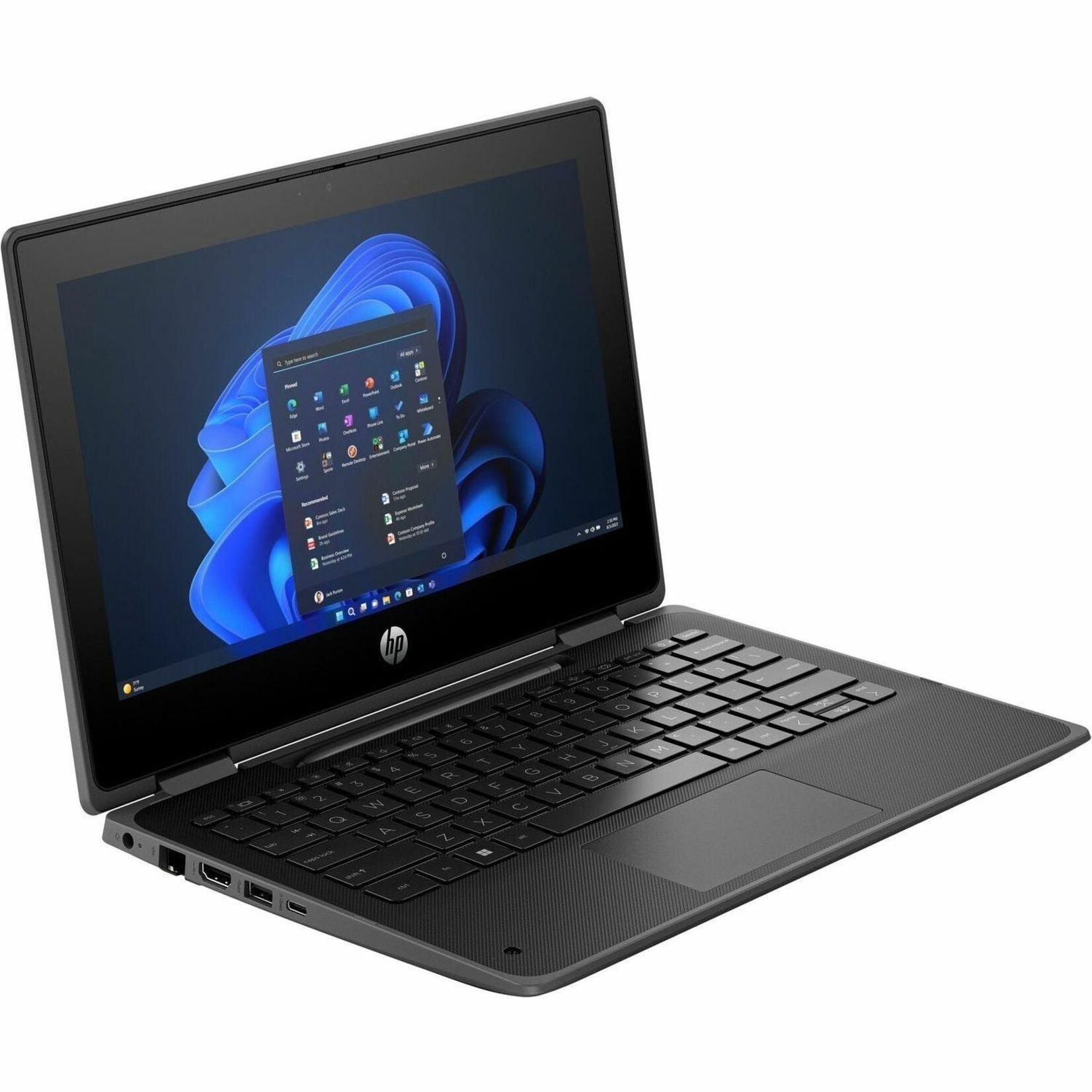 HP 2024 Fortis Flip G1i Convertible 2-in-1 Notebook, 11.6" HD Touchscreen, Intel N250 Quad-Core, 16GB LPDDR5, 256GB SSD, Wi-Fi 6E, Windows 11 Pro, Webcam, Black - B6LD4UT#ABA (1 Year Warranty)
