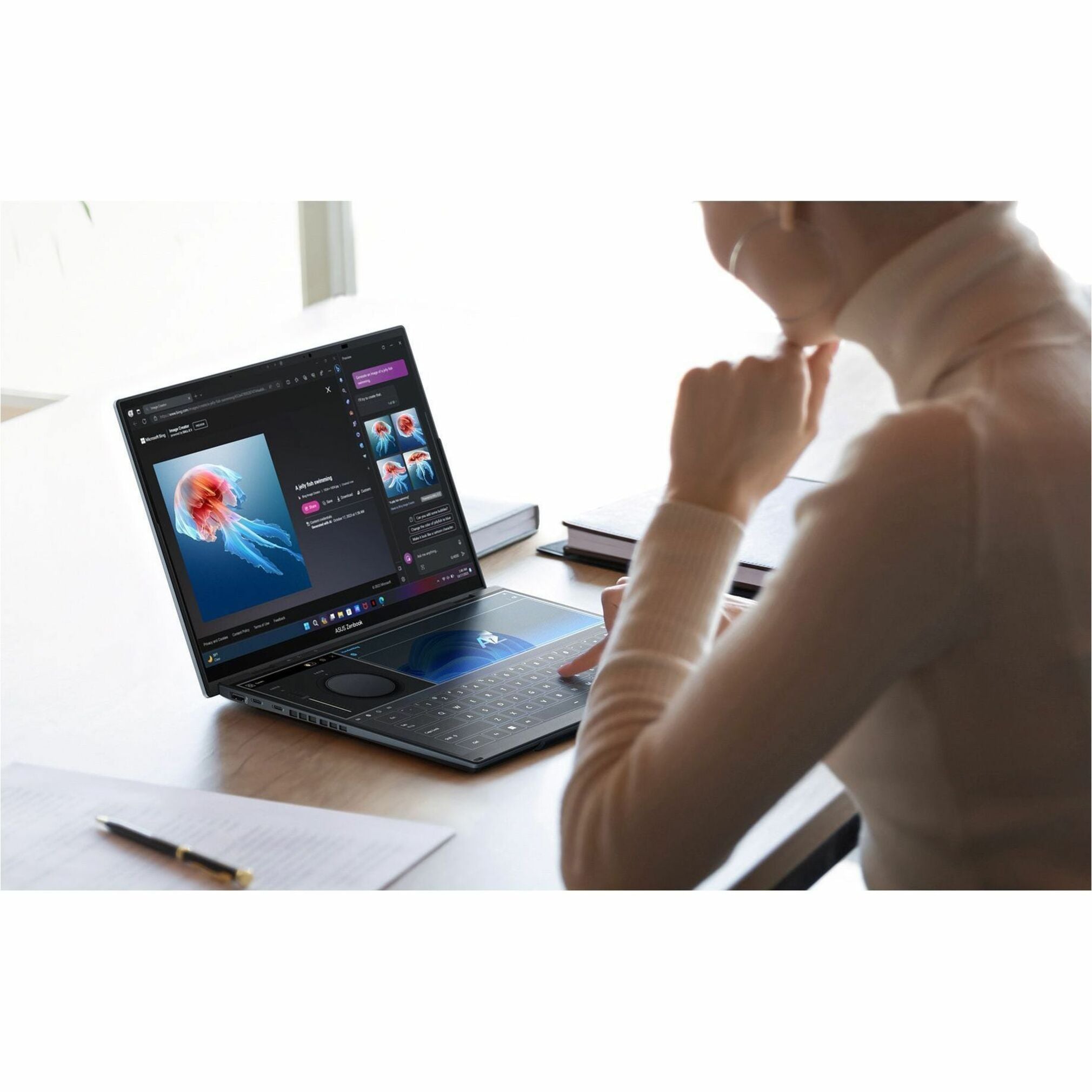 ASUS 2024 Zenbook Duo UX8406CA 2-in-1 Notebook, Dual 14" 3K OLED Touchscreens, Intel Core Ultra 9, 32GB RAM, 1TB SSD, AI-Powered, Military-Grade, Inkwell Gray - UX8406CA-PS99T (1 Year Warranty)