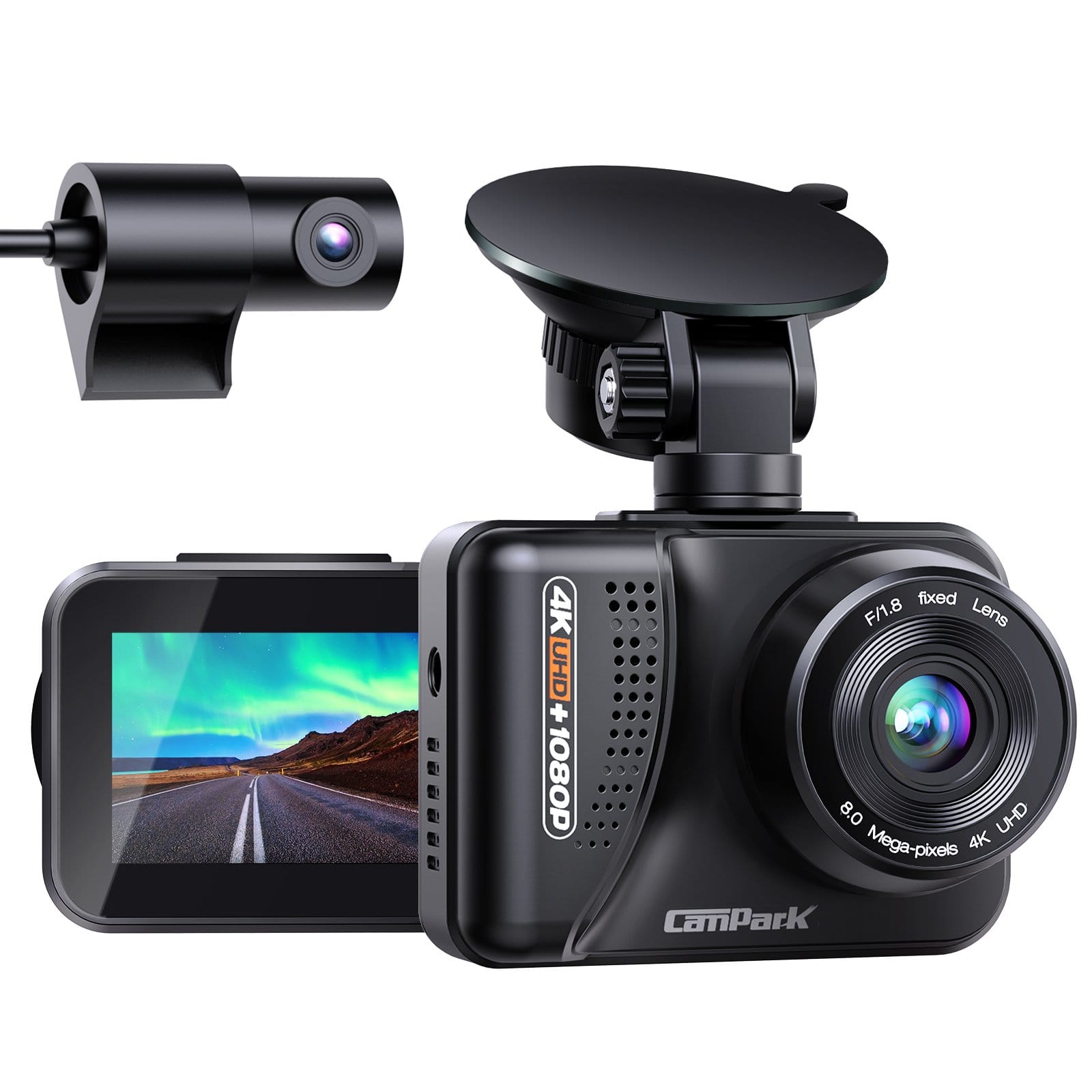 Campark DC45 Dual Dash Cam GPS Front and Rear 4K & 1080P Mini Dash Camera(Only available in the UK)