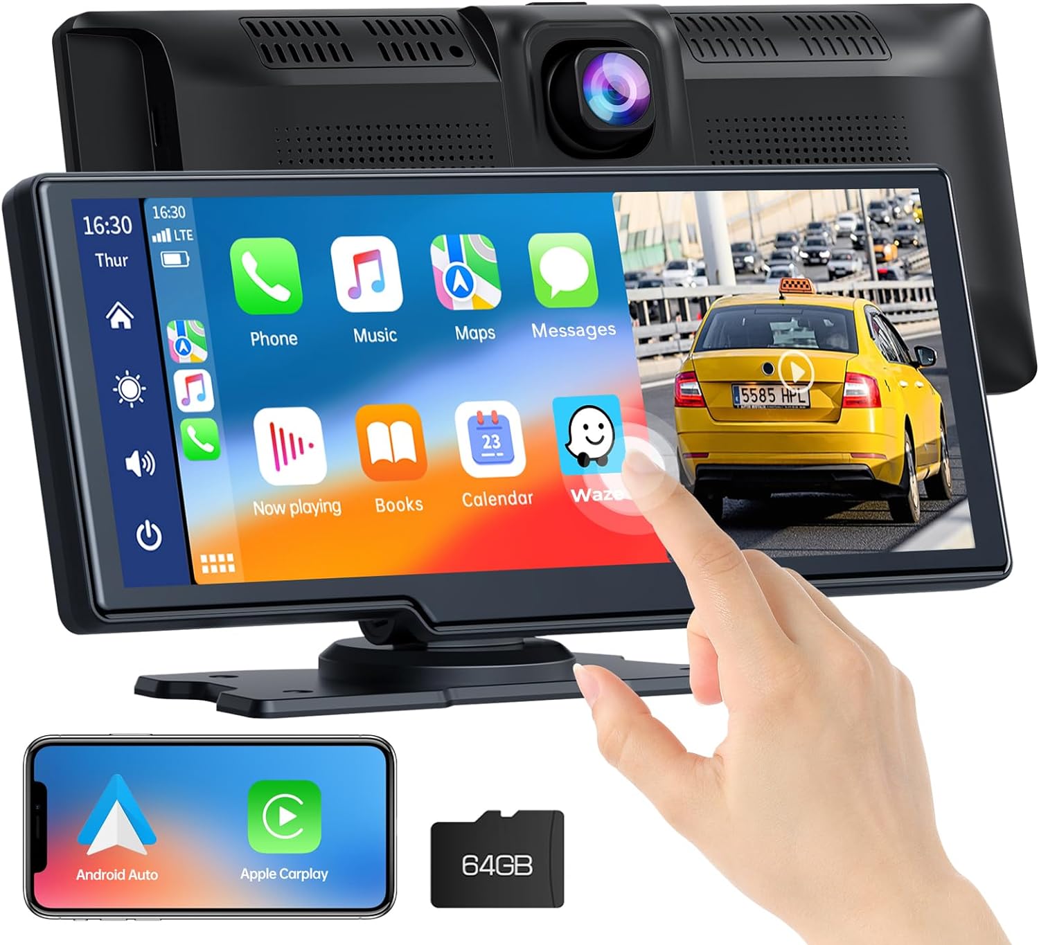 RC06 9.26'' Car Stereo Wireless Apple Carplay & Android Auto with 1080P Backup Camera, Airplay and GPS