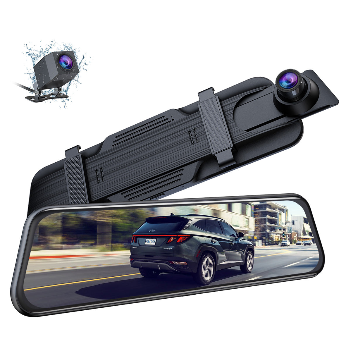 Campark RM01 10" 4K Front and Rear Mirror Dash Cam With Voice Control