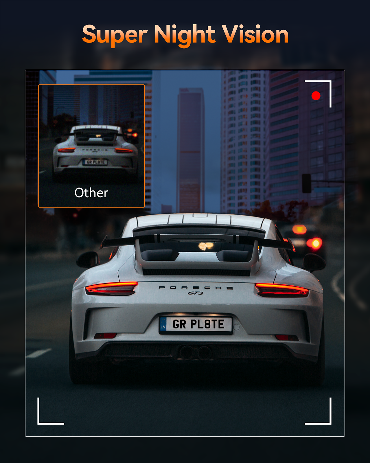 Campark DC06 4K Dash Camera 3.16''Touch Screen Inside WiFi GPS Dual Dashcams Front and Rear with 64GB Memory Card