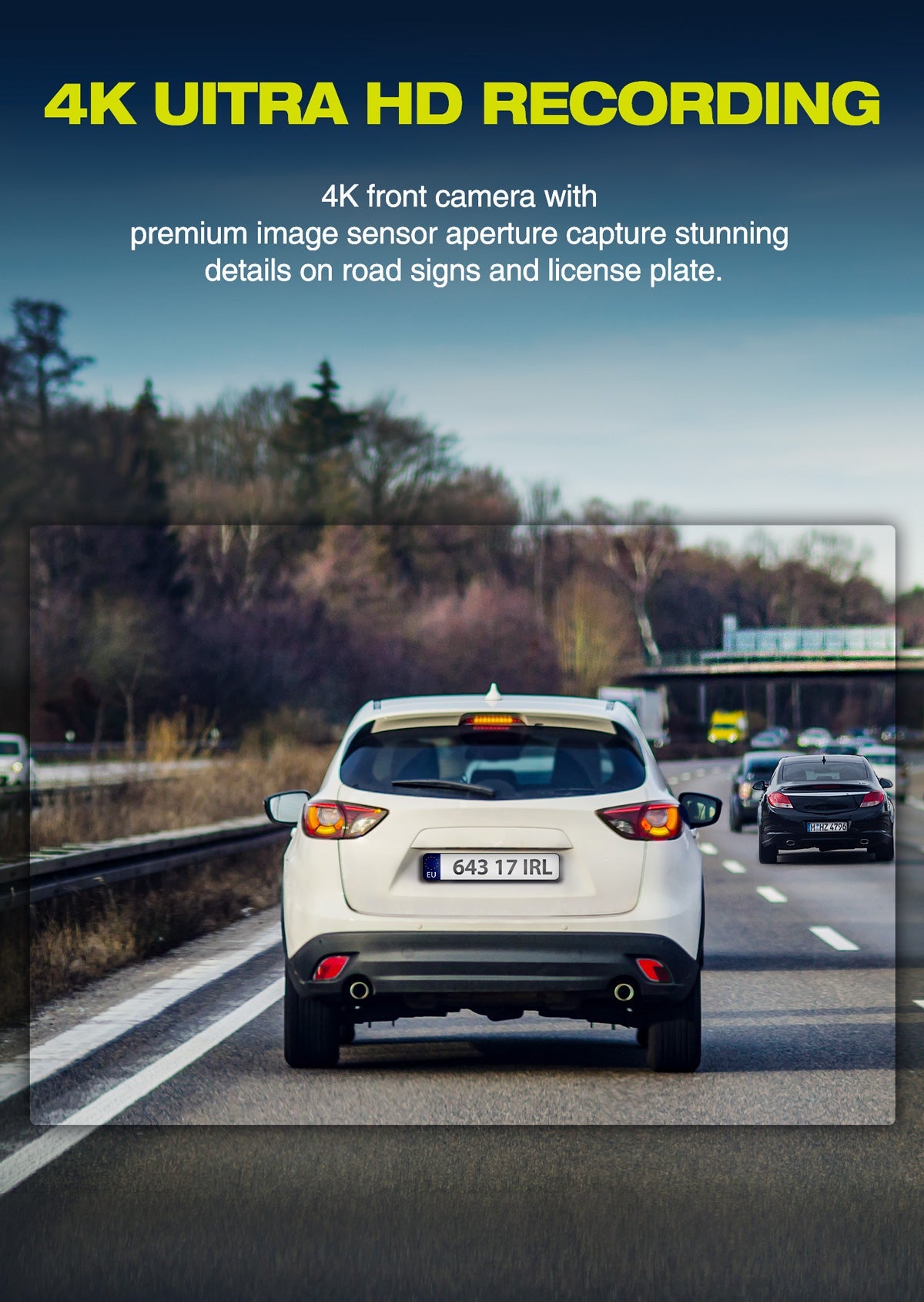 Campark RM01 10" 4K Front and Rear Mirror Dash Cam With Voice Control