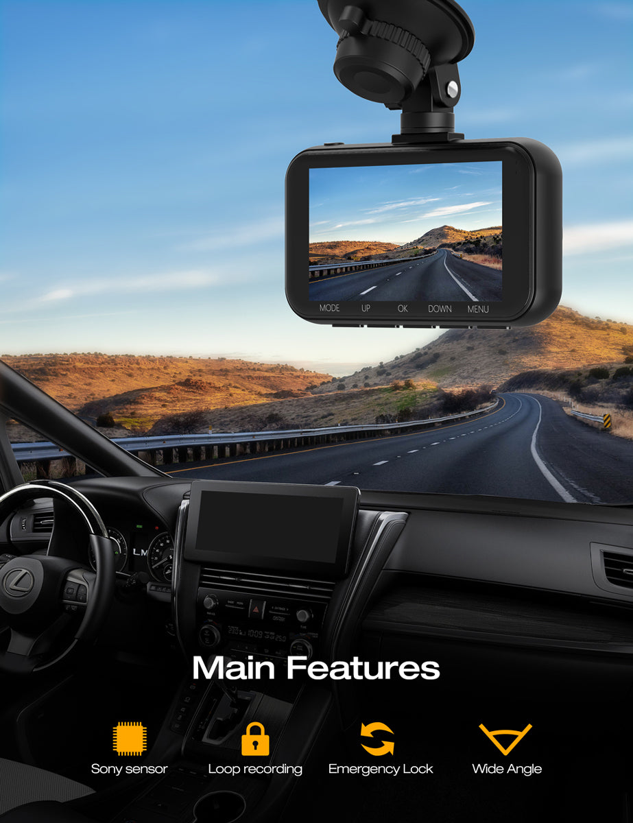 Campark C200/DC16 4K Front and Rear Dual Dash Camera, 5G WiFi & 3 inch LCD Display