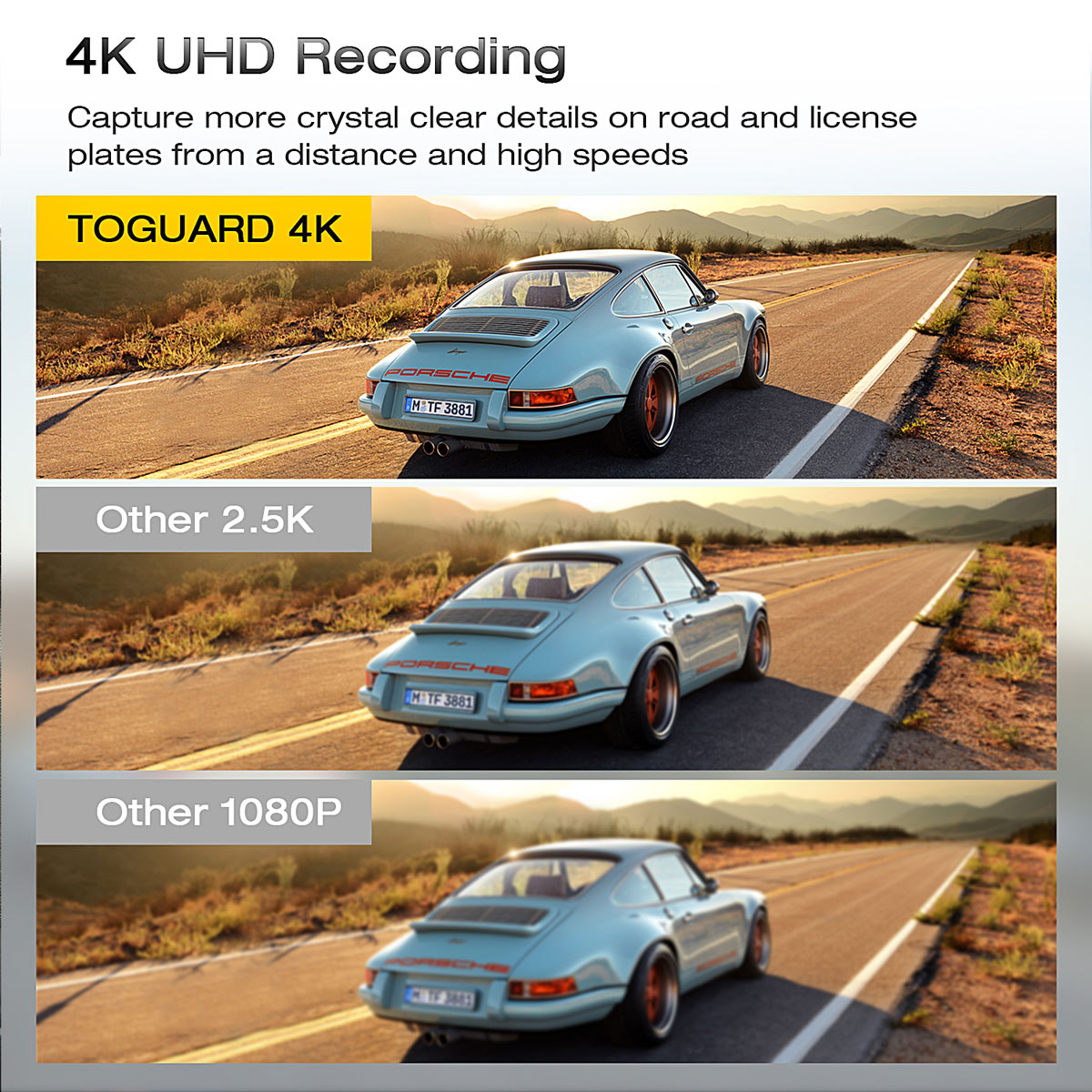 Campark CE80B 4K 12" Full Touch Screen Voice Control Mirror Dash Camera