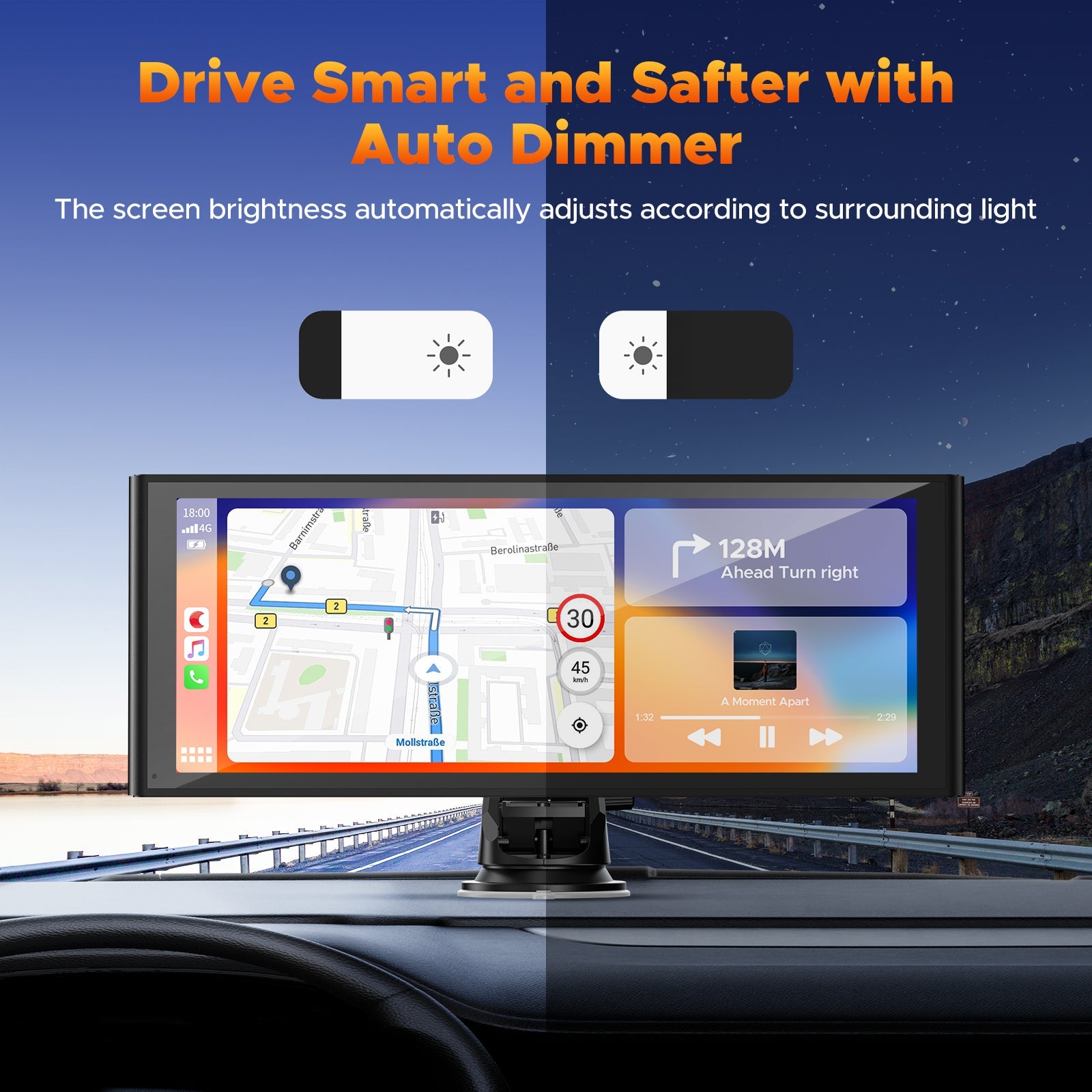 RC14 9.26'' Car Stereo Wireles Apple Carplay & Android Auto with 4K Dash Cam & 1080P Backup Camera