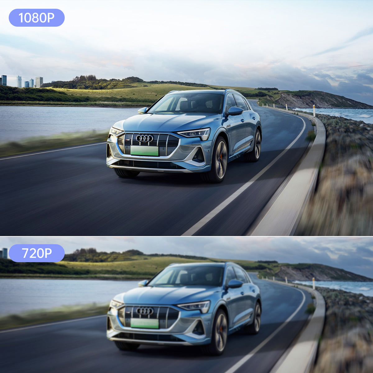 Campark CE35A 1080P Front and Rear Mirror Dash Cam with 7" Touchscreen