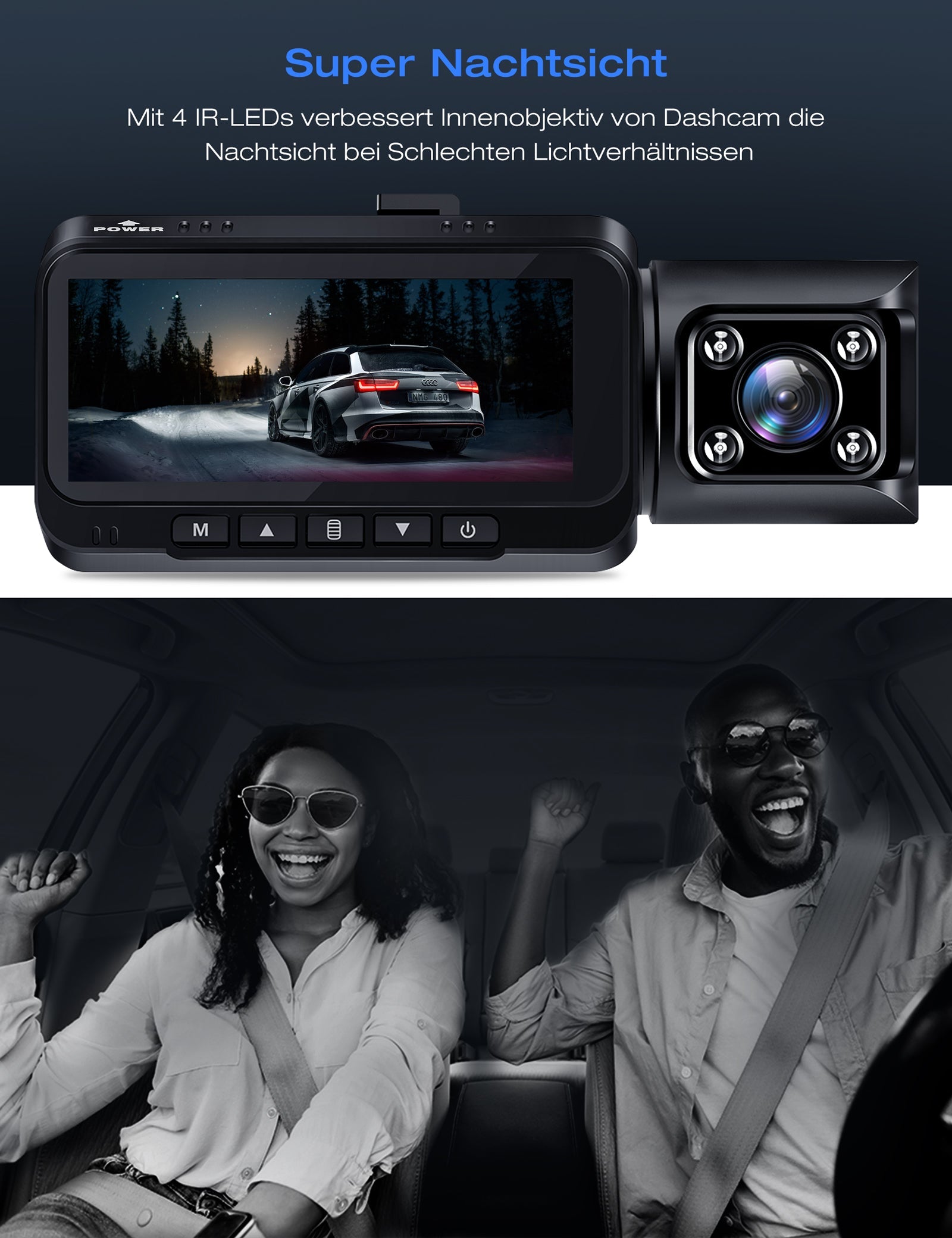 Toguard CE67A 4K Front and Inside GPS WiFi 2160P+1080P Dual Dash Camera