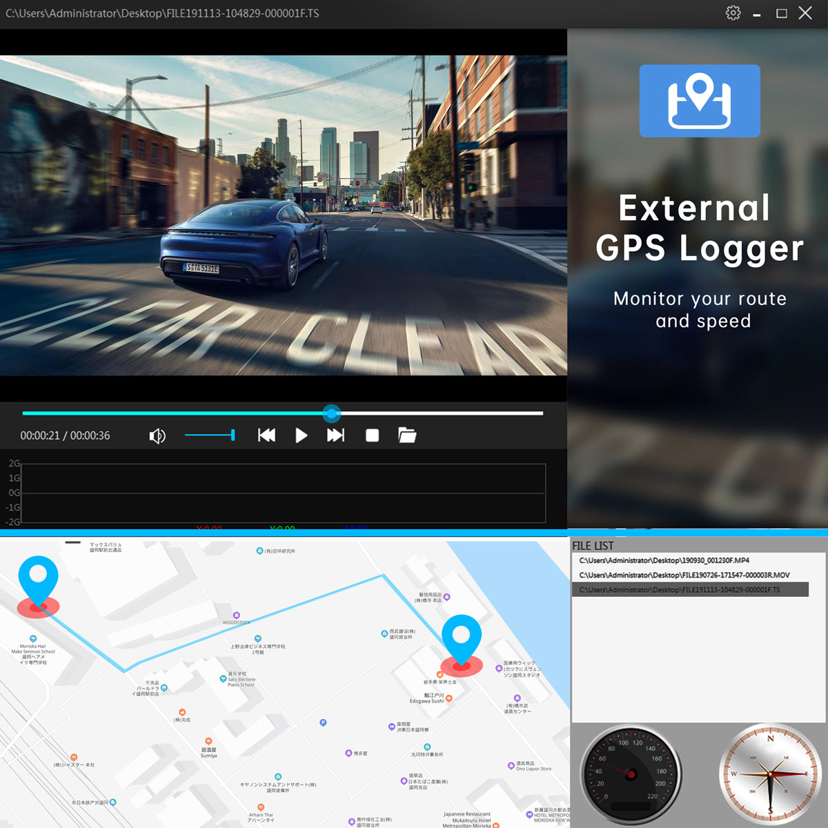 Campark CE63 1080P Front and Rear 3'' IPS Screen Supercapacitor Car Camera