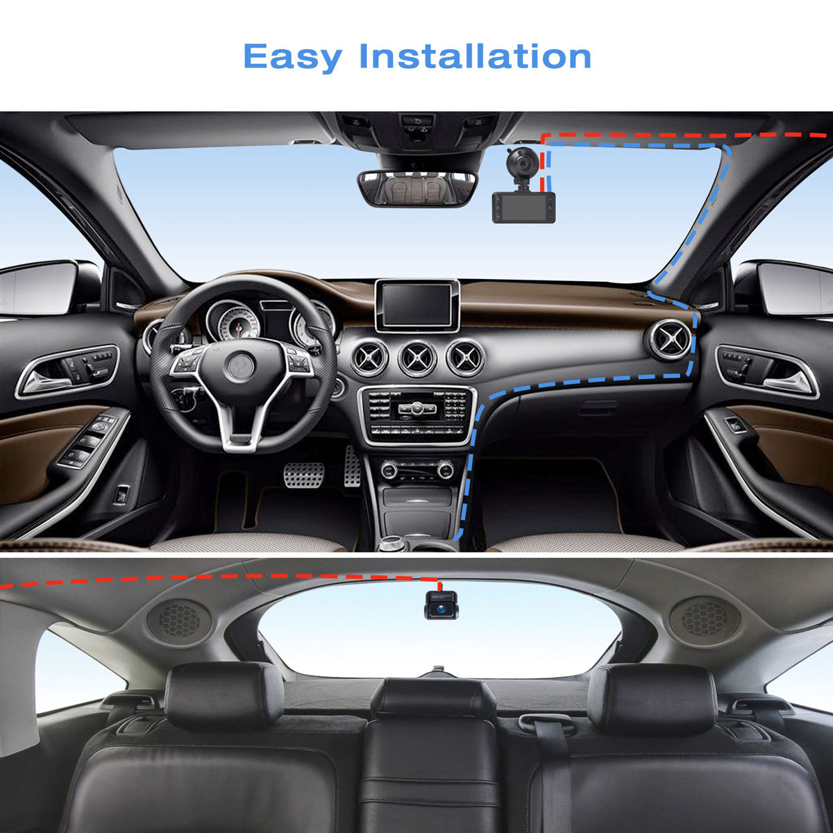 Campark CE63 1080P Front and Rear 3'' IPS Screen Supercapacitor Car Camera