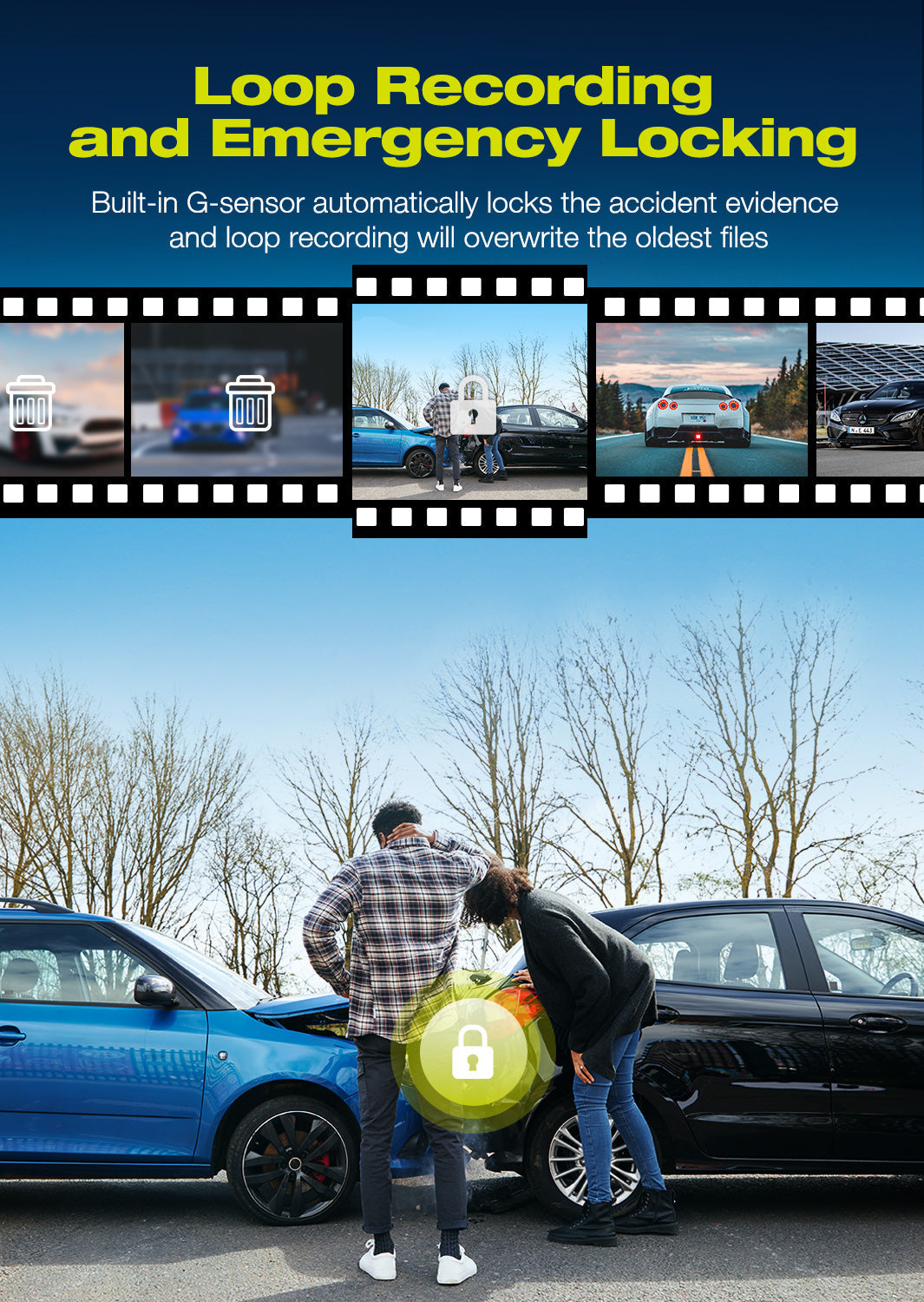 Campark RM01 10" 4K Front and Rear Mirror Dash Cam With Voice Control