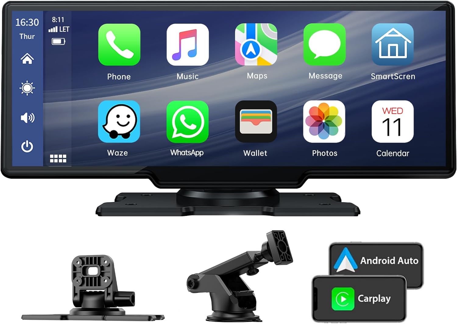 RC06 9.26'' Car Stereo Wireless Apple Carplay & Android Auto with 1080P Backup Camera, Airplay and GPS