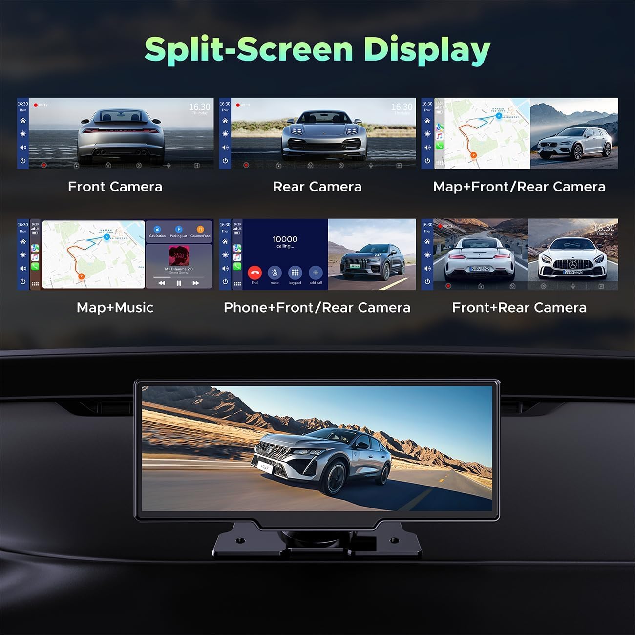 RC06 9.26'' Car Stereo Wireless Apple Carplay & Android Auto with 1080P Backup Camera, Airplay and GPS