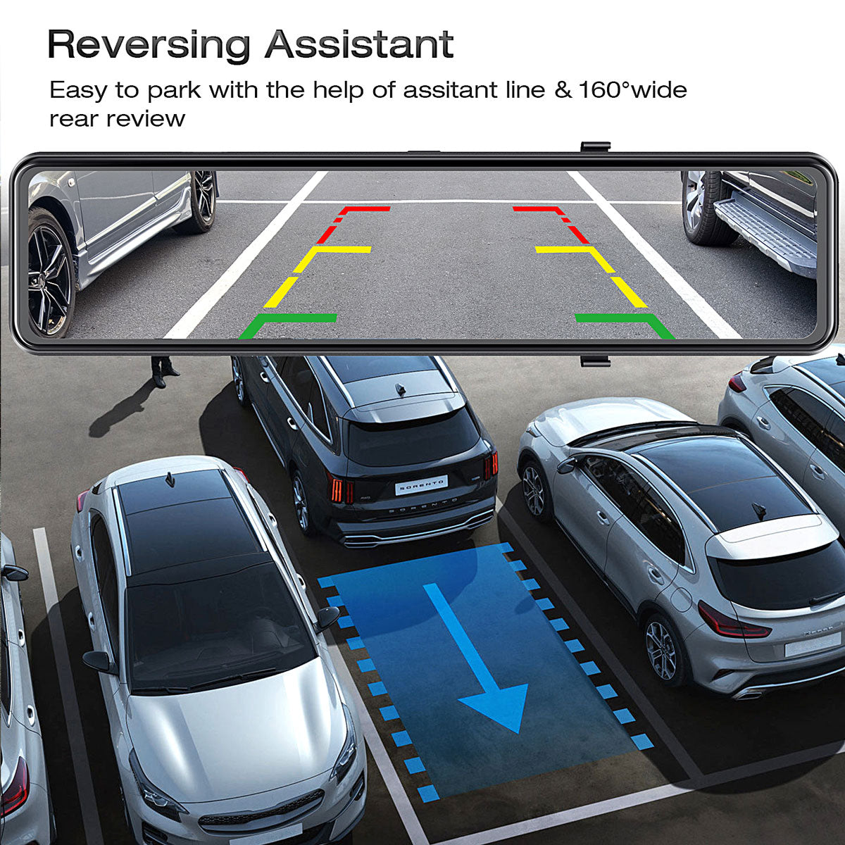 Campark CE80B 4K 12" Full Touch Screen Voice Control Mirror Dash Camera