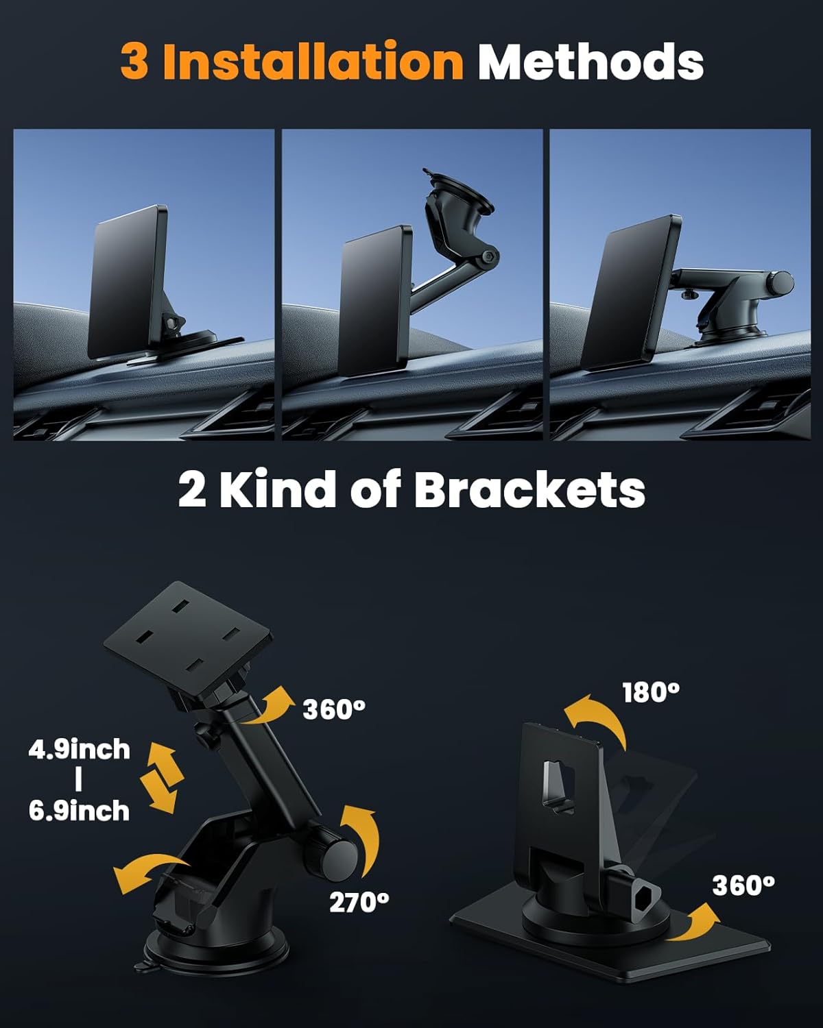 RC08 7'' Car Stereo 2.5D Wireless Apple Carplay & Android Auto with 1080P Backup Camera, Airplay and Bluetooth