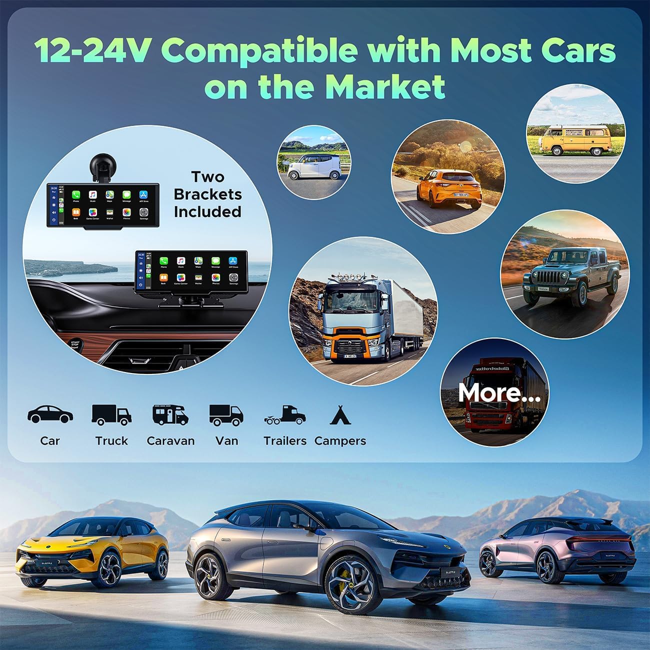 RC06 9.26'' Car Stereo Wireless Apple Carplay & Android Auto with 1080P Backup Camera, Airplay and GPS