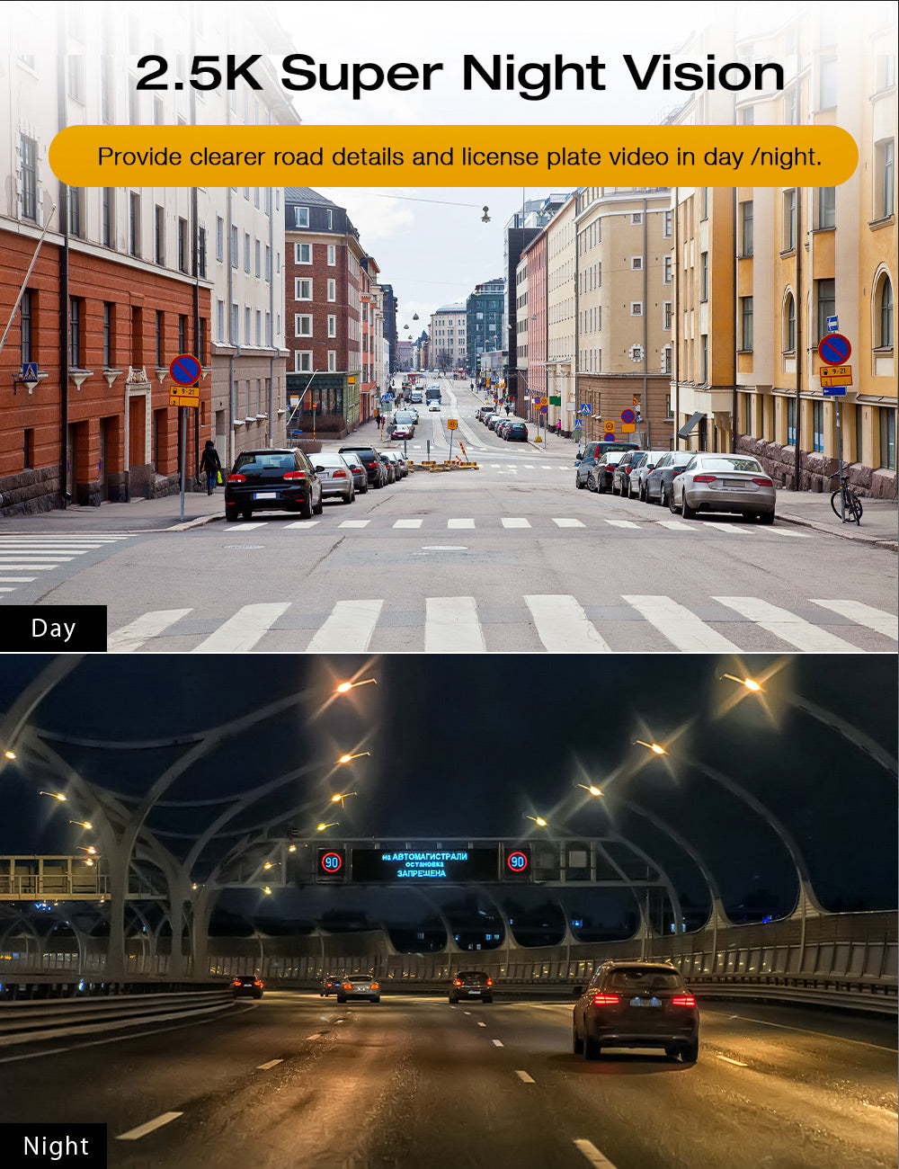 Campark CE60 1080P Front and Rear Mirror Dash Cam with 10'' Touch Screen