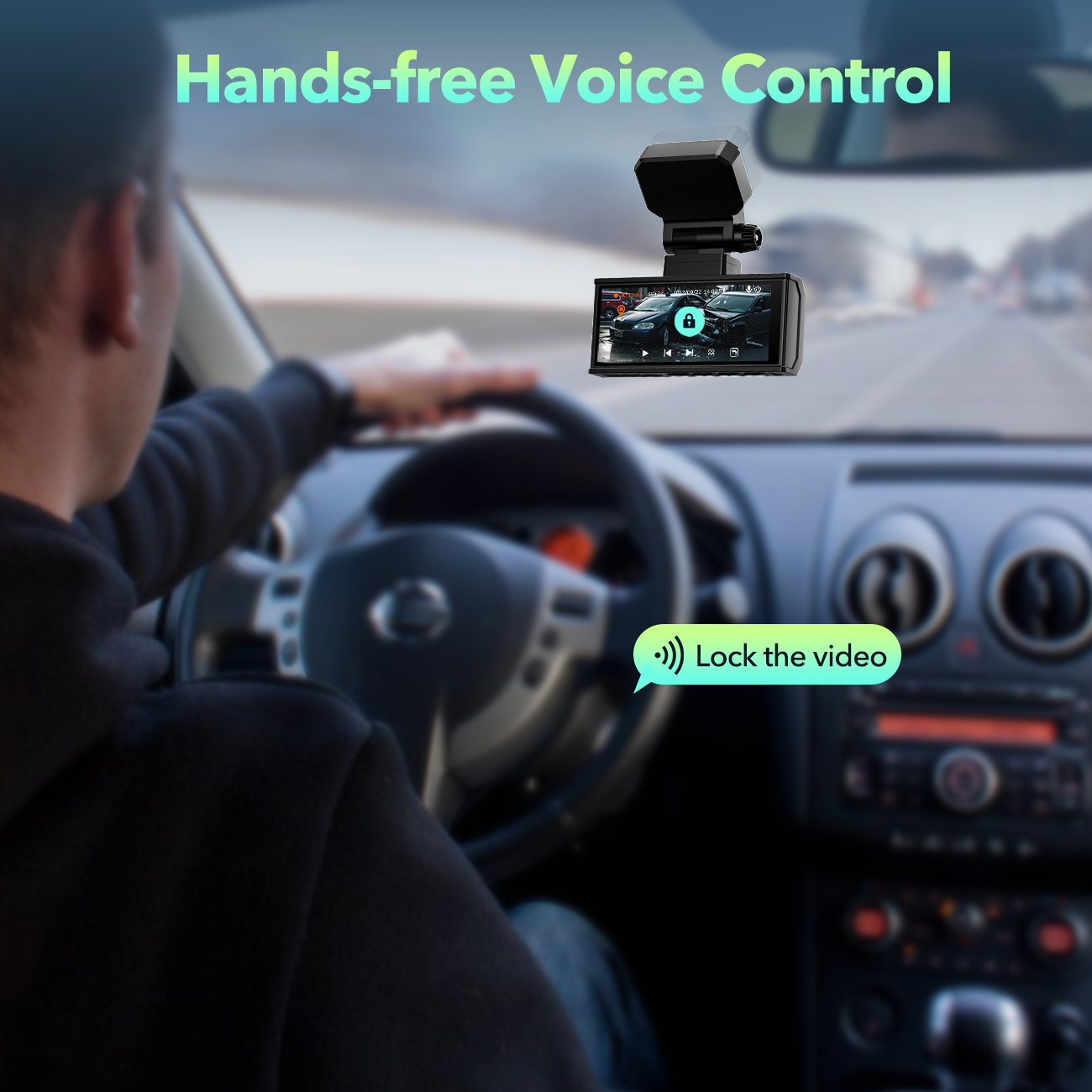 Campark DC19 4K Dual Dash Camera Front and Rear with 3.16'' Touch Screen and 128GB Card