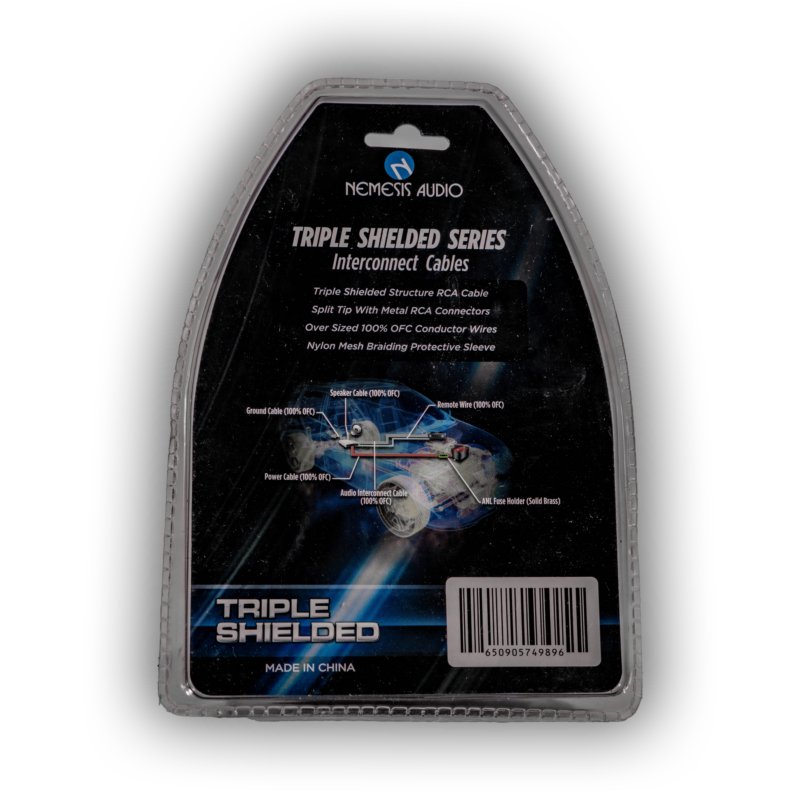 Nemesis Audio NM-RCA20 Triple Shielded Copper RCA Cables - 20 Ft