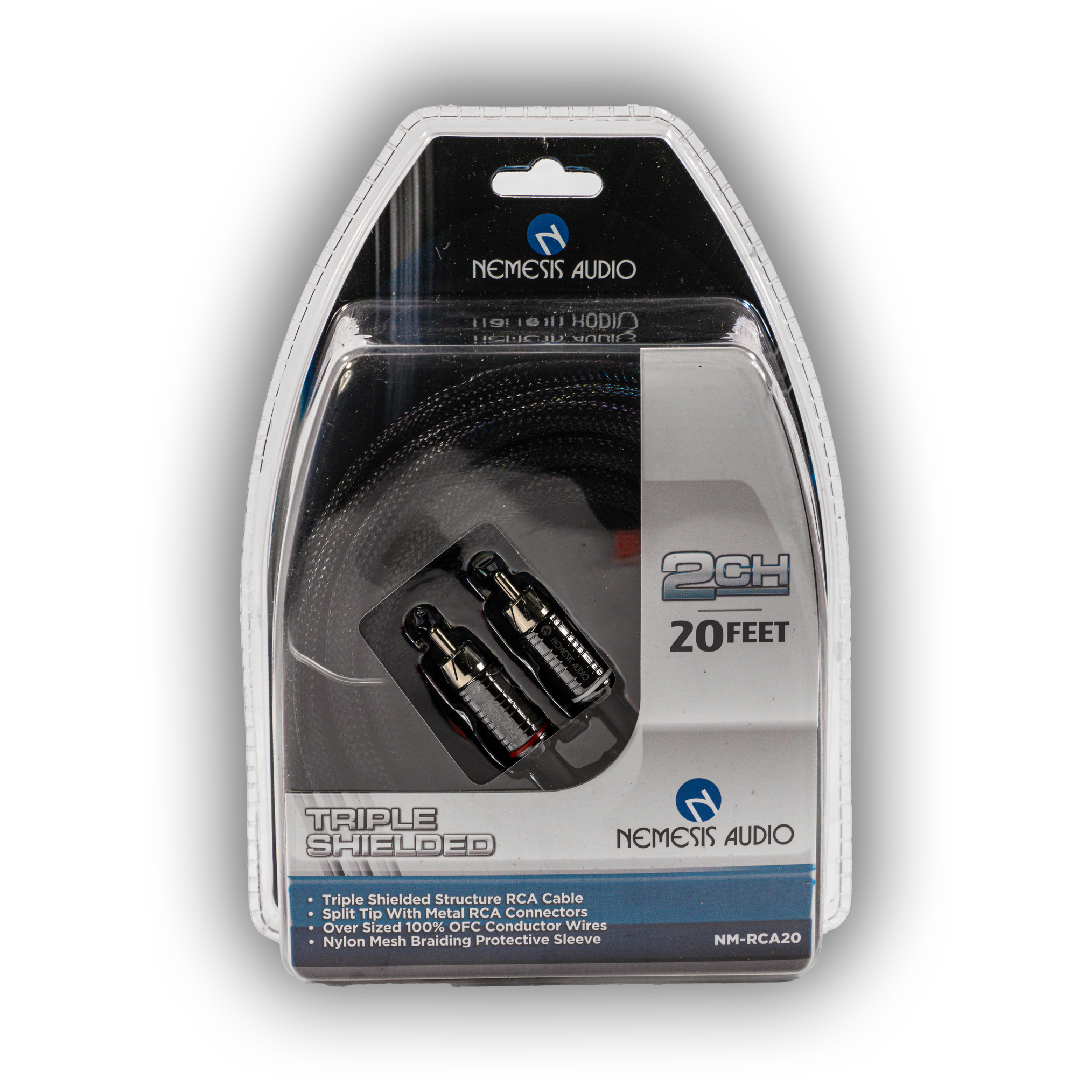 Nemesis Audio NM-RCA20 Triple Shielded Copper RCA Cables - 20 Ft