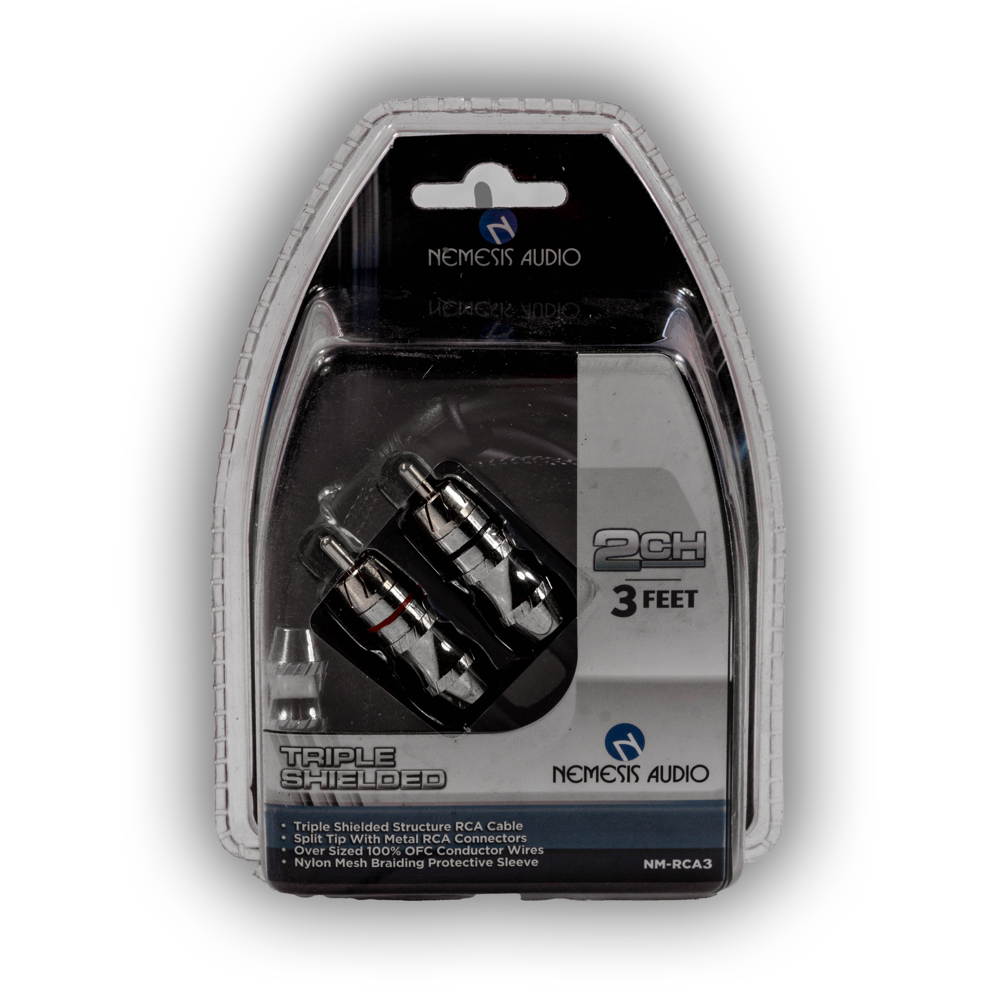 Nemesis Audio NM-RCA3 Triple Shielded Copper RCA Cables - 3 Ft