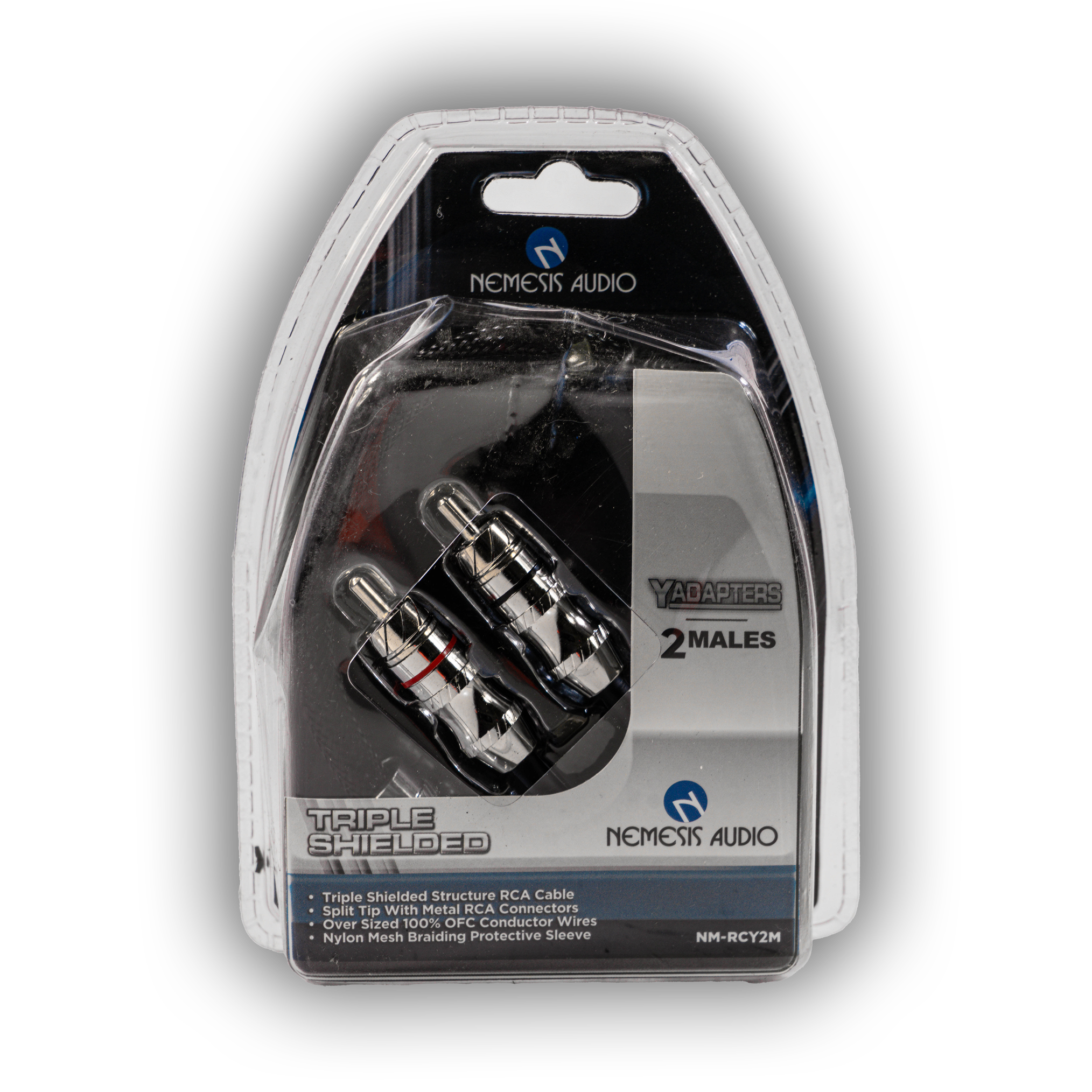 Nemesis Audio NM-RCY2M Triple Shielded Copper RCA Splitter - 2 Males 1 Female