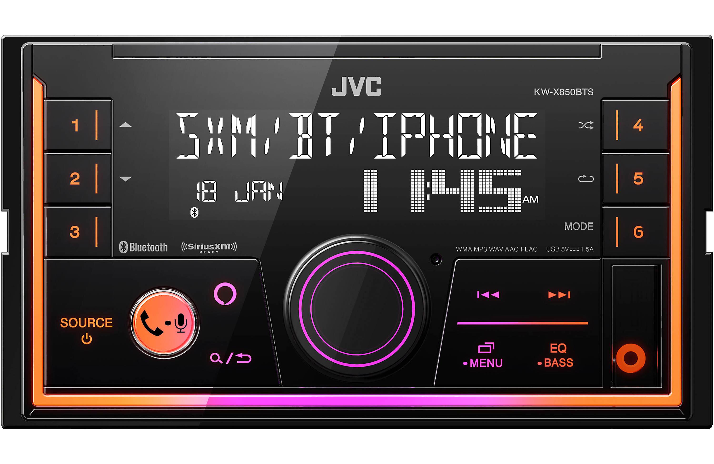 JVC KW-X850BTS Double-DIN Digital Media Bluetooth Receiver With Amazon Alexa (SiriusXM Ready)