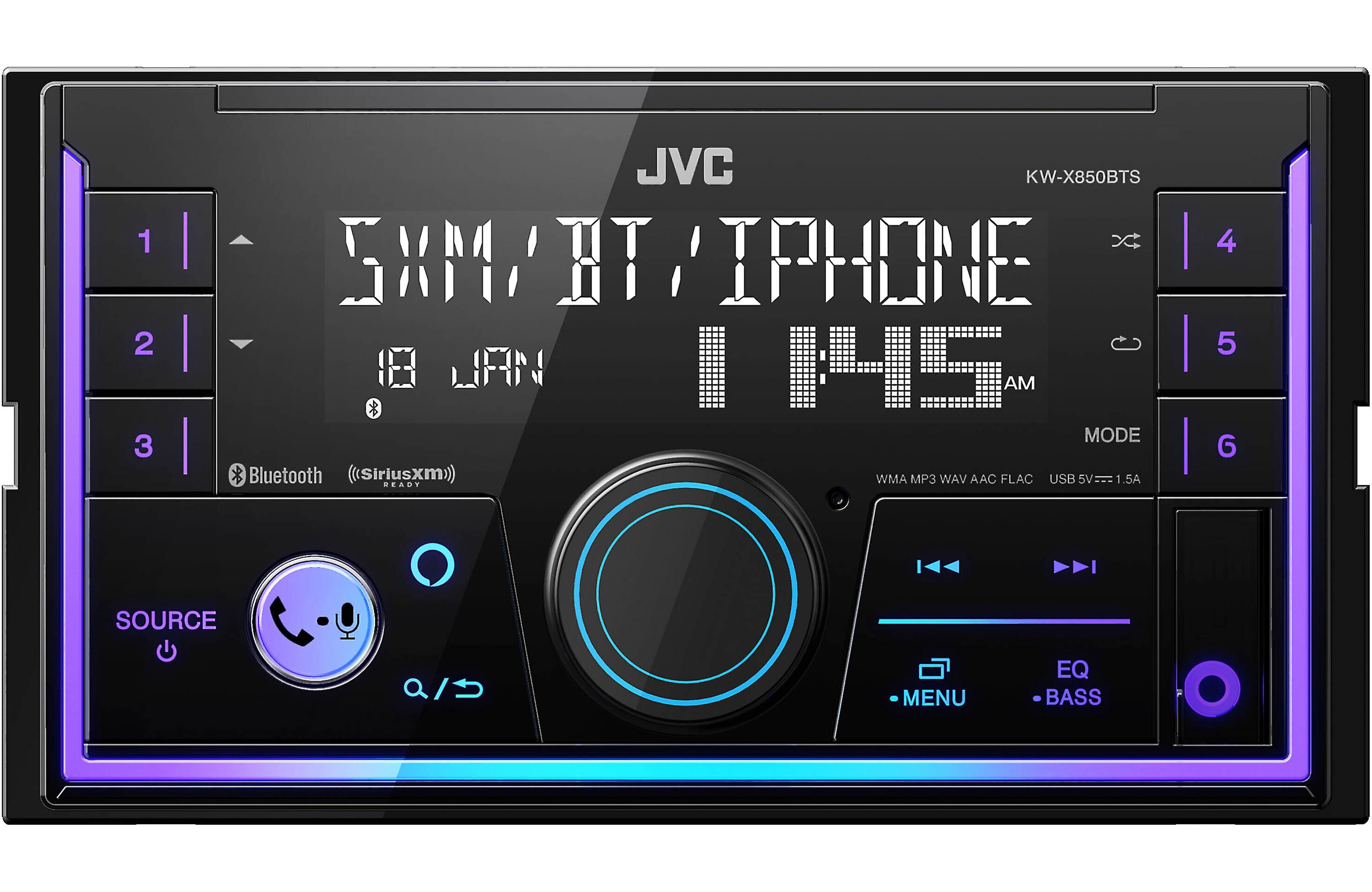 JVC KW-X850BTS Double-DIN Digital Media Bluetooth Receiver With Amazon Alexa (SiriusXM Ready)