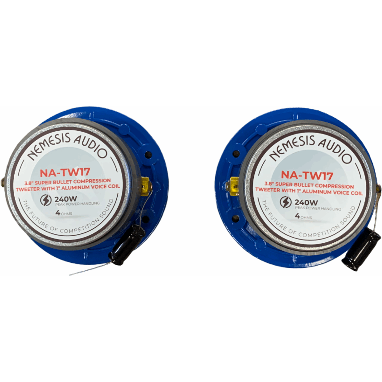 Nemesis Audio NA-TW17 3.8" 120W Pro Aluminum Super Bullet Tweeters (Pair)