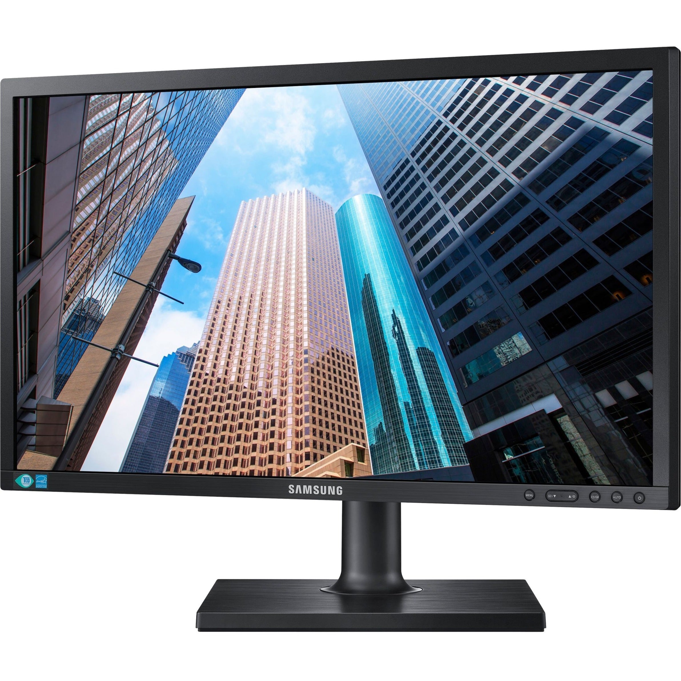 Samsung SE450 23.6" Full HD LCD Monitor, Ergonomic Design, Height Adjustable, VESA Mount, DVI/USB/VGA/DisplayPort, Flicker-Free, Game Mode, Energy Star - S24E450DL Matte Black (3 Year Warranty)