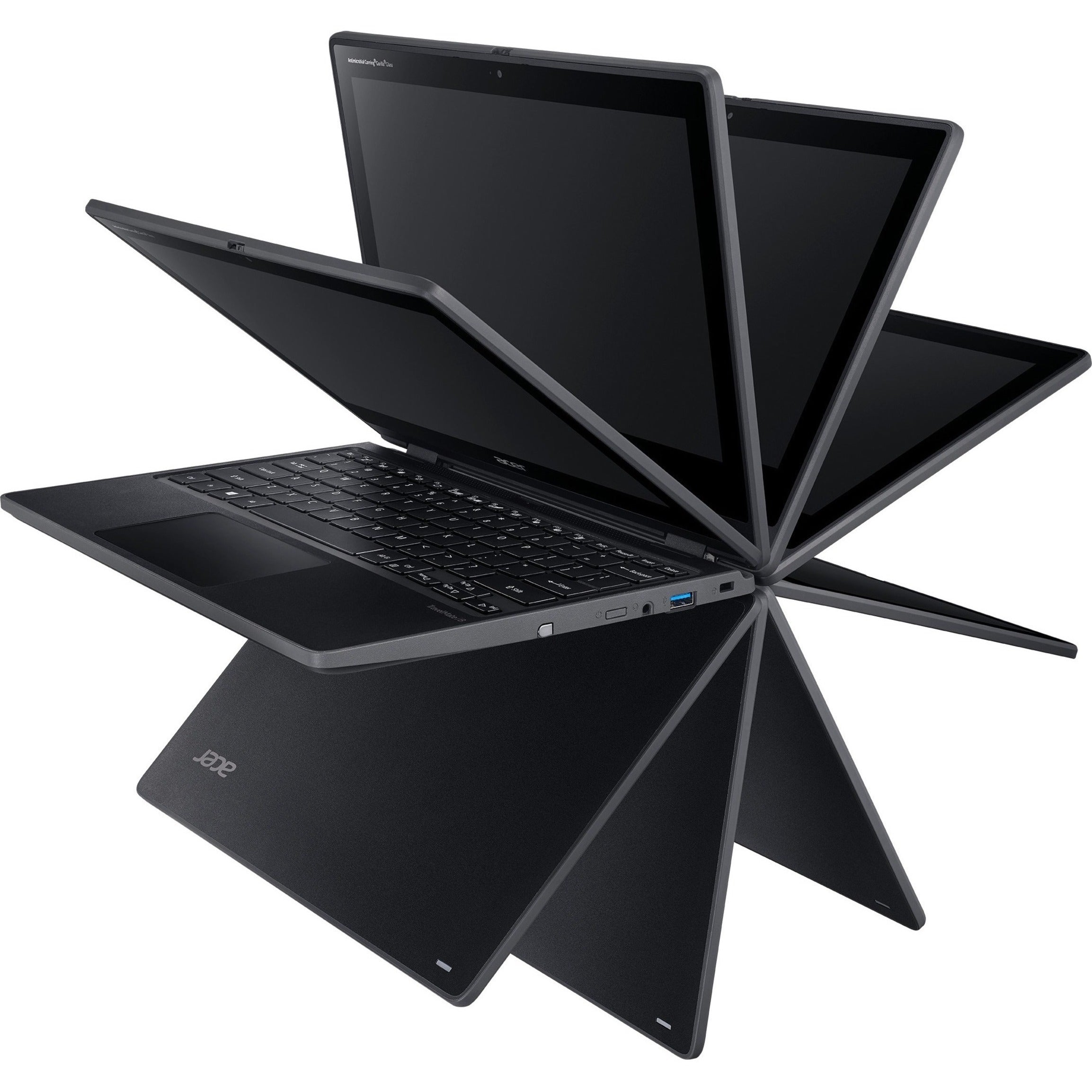 Acer NX.VNEAA.002 TravelMate Spin B3 TMB311R-31-C8GZ 2 in 1 Notebook, Windows 10 Pro, 11.6" HD Touchscreen, Intel Celeron N4020, 4GB RAM, 64GB Flash Memory