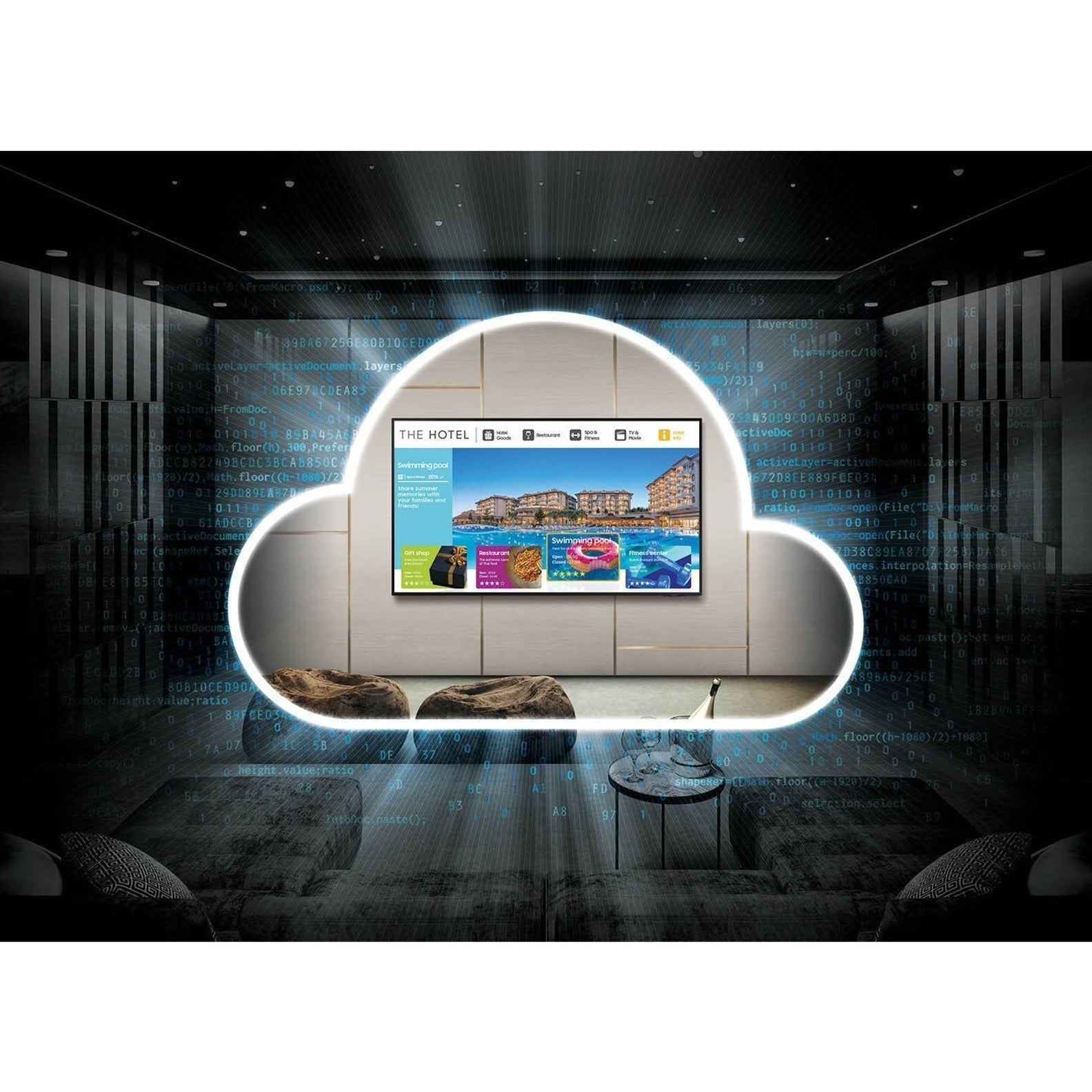 Samsung HBU8000 75" Crystal UHD 4K Smart Hotel TV, Dynamic Crystal Color, HDR10+, Dolby MS12, 20W RMS, Object Tracking Sound, Smart Hub, PQI 2200Hz, Black - HG75BU800NFXZA (1 Year Warranty)