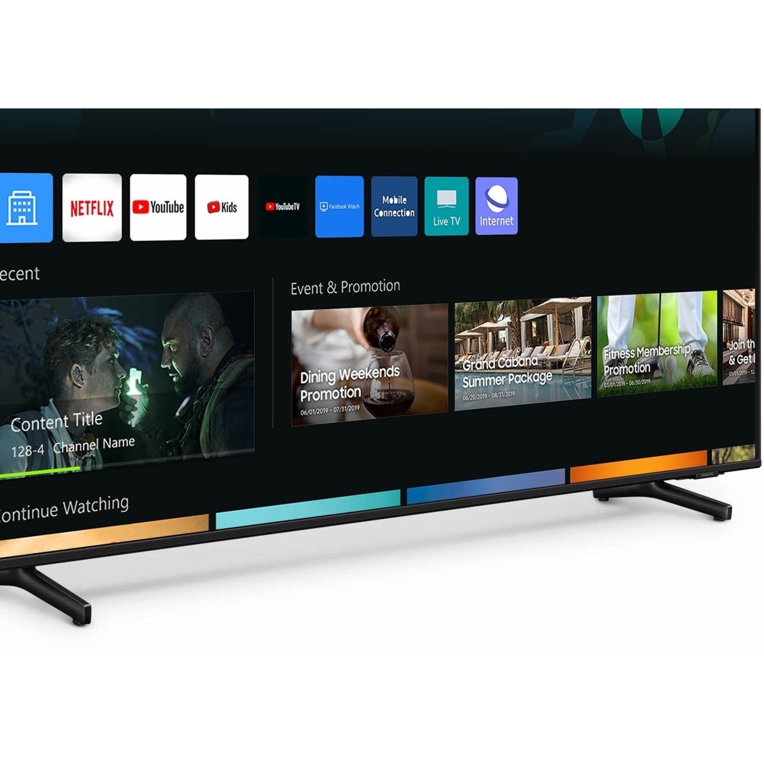 Samsung HBU8000 75" Crystal UHD 4K Smart Hotel TV, Dynamic Crystal Color, HDR10+, Dolby MS12, 20W RMS, Object Tracking Sound, Smart Hub, PQI 2200Hz, Black - HG75BU800NFXZA (1 Year Warranty)