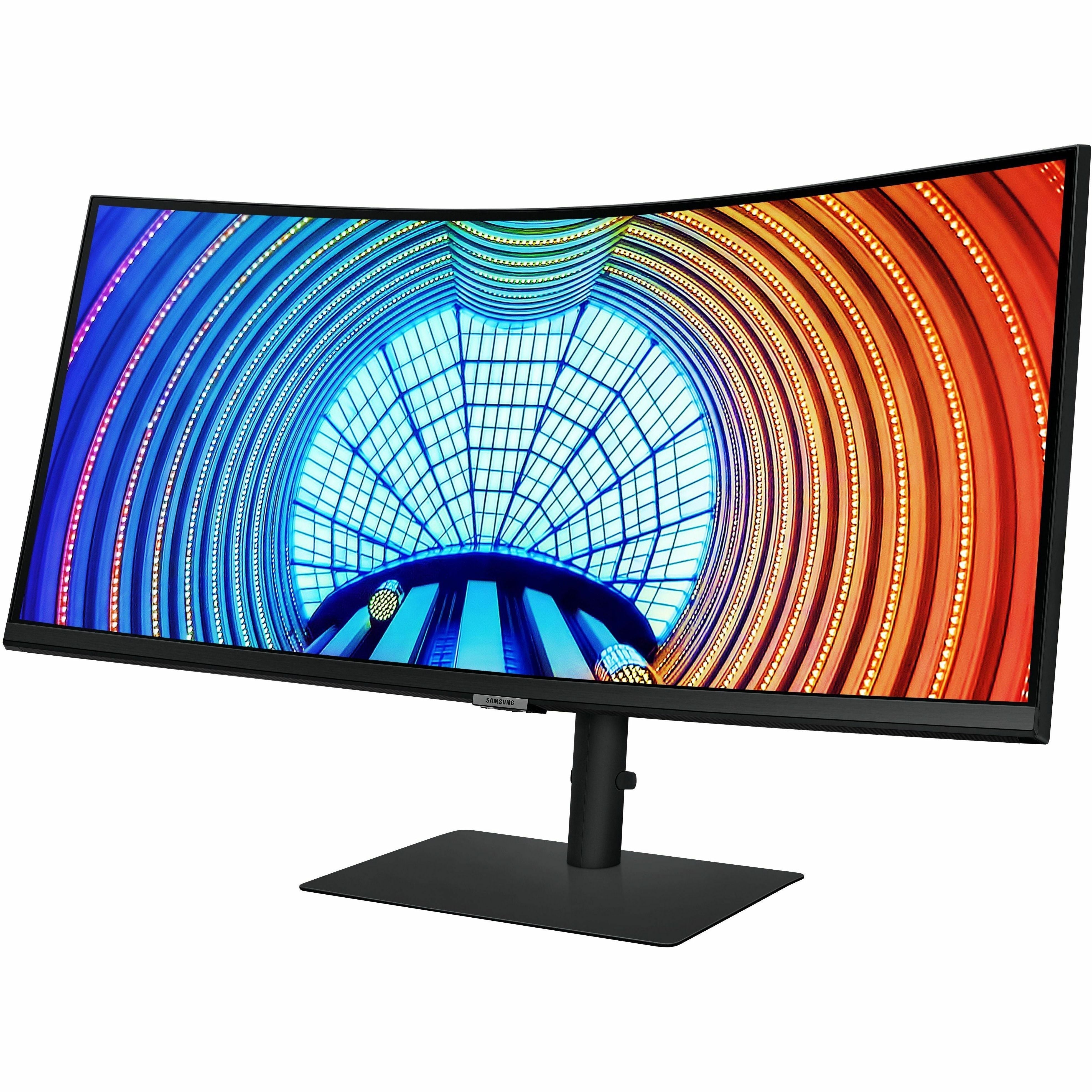 Samsung ViewFinity S34A654UBN 34-inch Curved WQHD LCD Monitor, 3440x1440, 1000R Curvature, 100Hz, HDR10, USB-C 90W, FreeSync, HDMI/DP, Built-in USB Hub, Black (3 Year Warranty)
