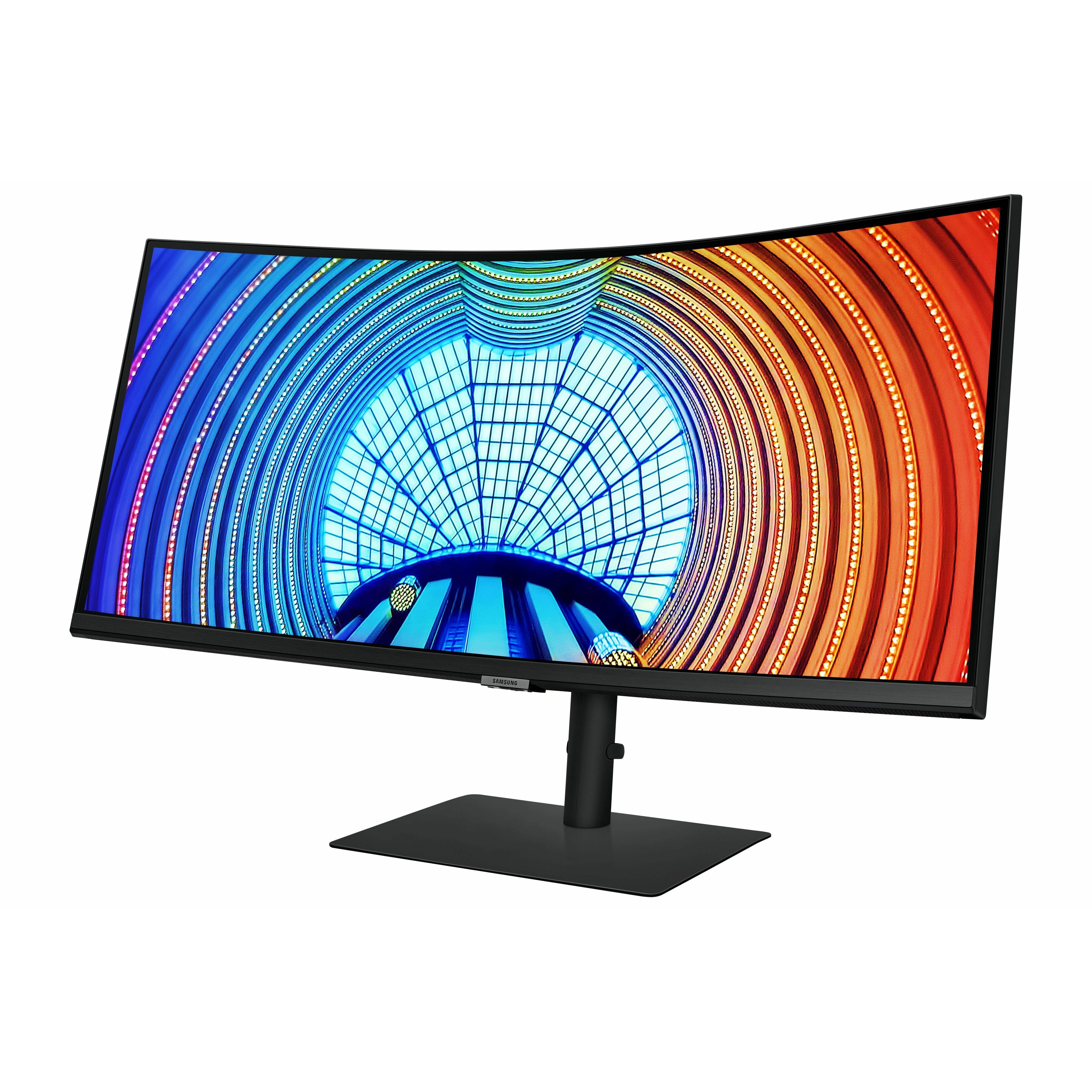 Samsung ViewFinity S34A654UBN 34-inch Curved WQHD LCD Monitor, 3440x1440, 1000R Curvature, 100Hz, HDR10, USB-C 90W, FreeSync, HDMI/DP, Built-in USB Hub, Black (3 Year Warranty)