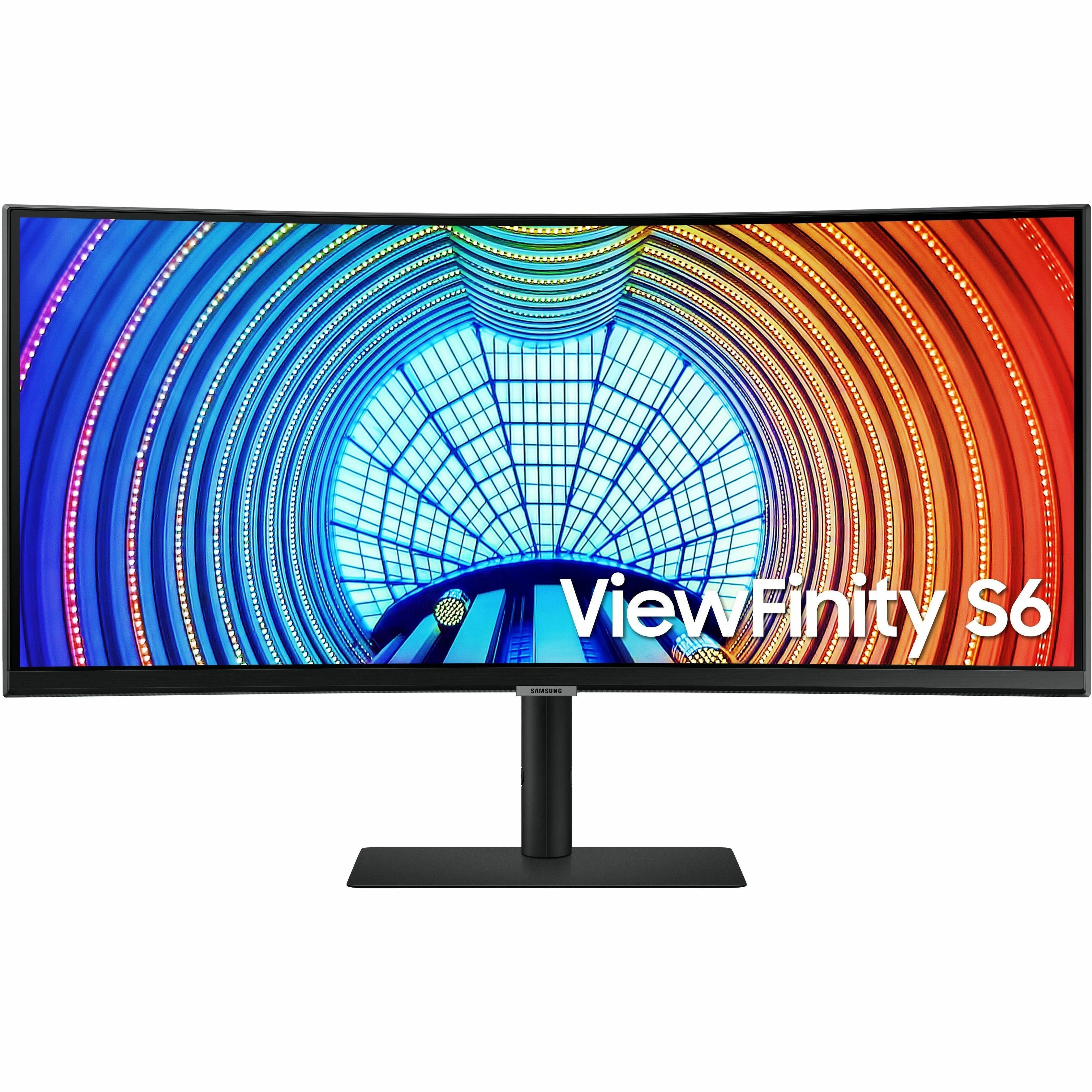 Samsung ViewFinity S34A654UBN 34-inch Curved WQHD LCD Monitor, 3440x1440, 1000R Curvature, 100Hz, HDR10, USB-C 90W, FreeSync, HDMI/DP, Built-in USB Hub, Black (3 Year Warranty)